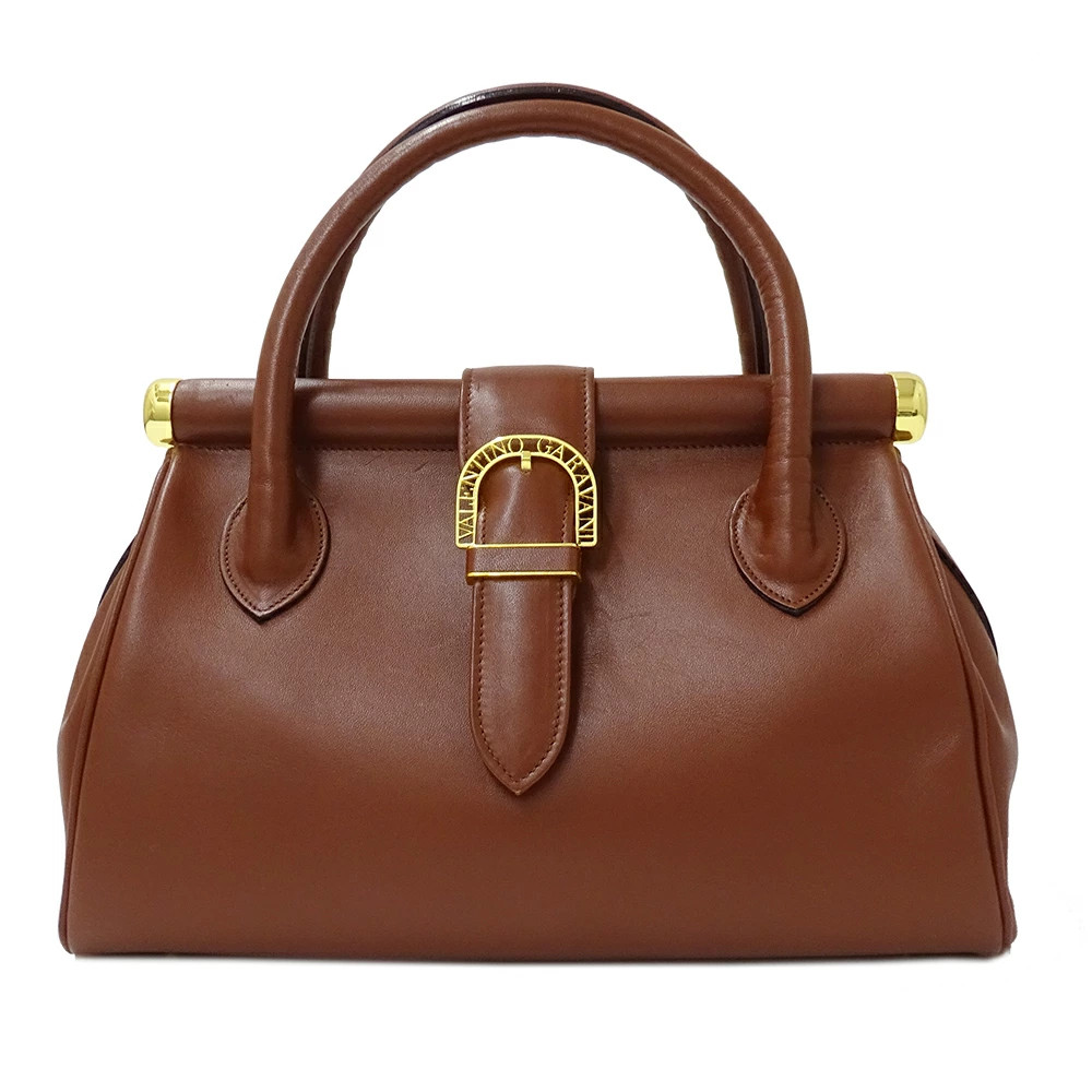 Valentino Garavani Leather Brown Simple Elegant Handbag Women’s #BBB490