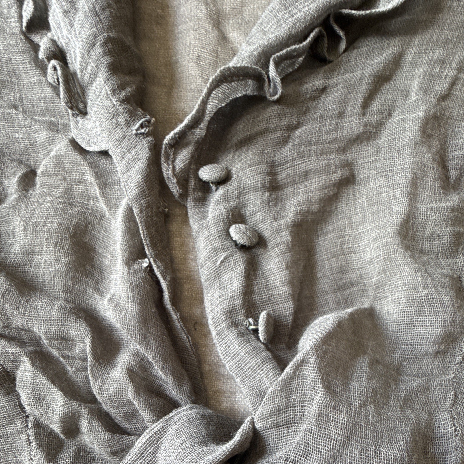 Moschino Cheap and Chic Gray Linen Ruffle Belted Button Tie Jacket S