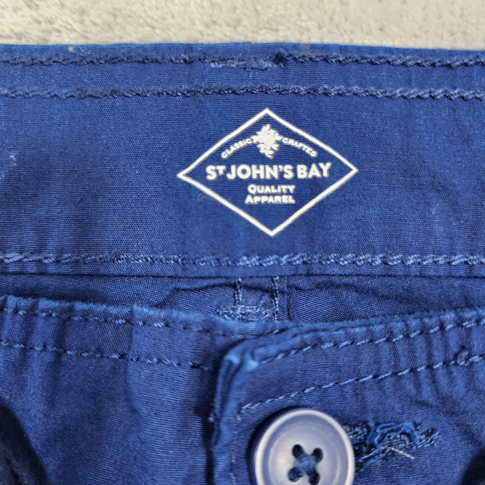 St. John’s Bay Pants Womens 24W Blue Capri Cargo Drawstring Stretch Casual