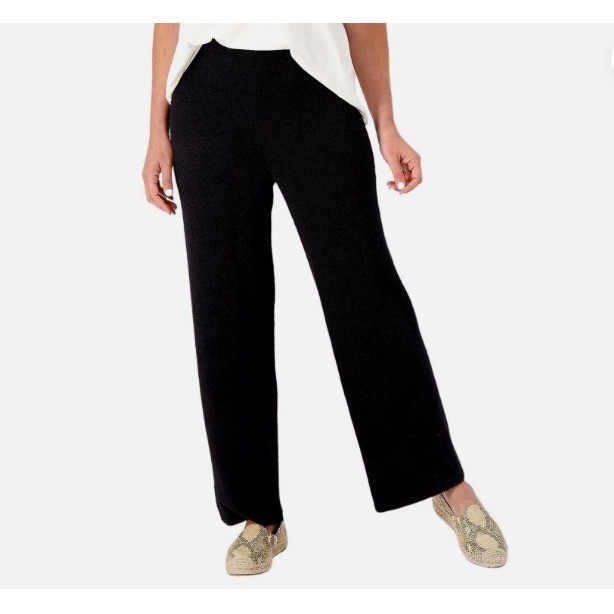 Encore by Idina Menzel Cloud Wide-Leg Pant A550329 Black Plus Size 3X NEW