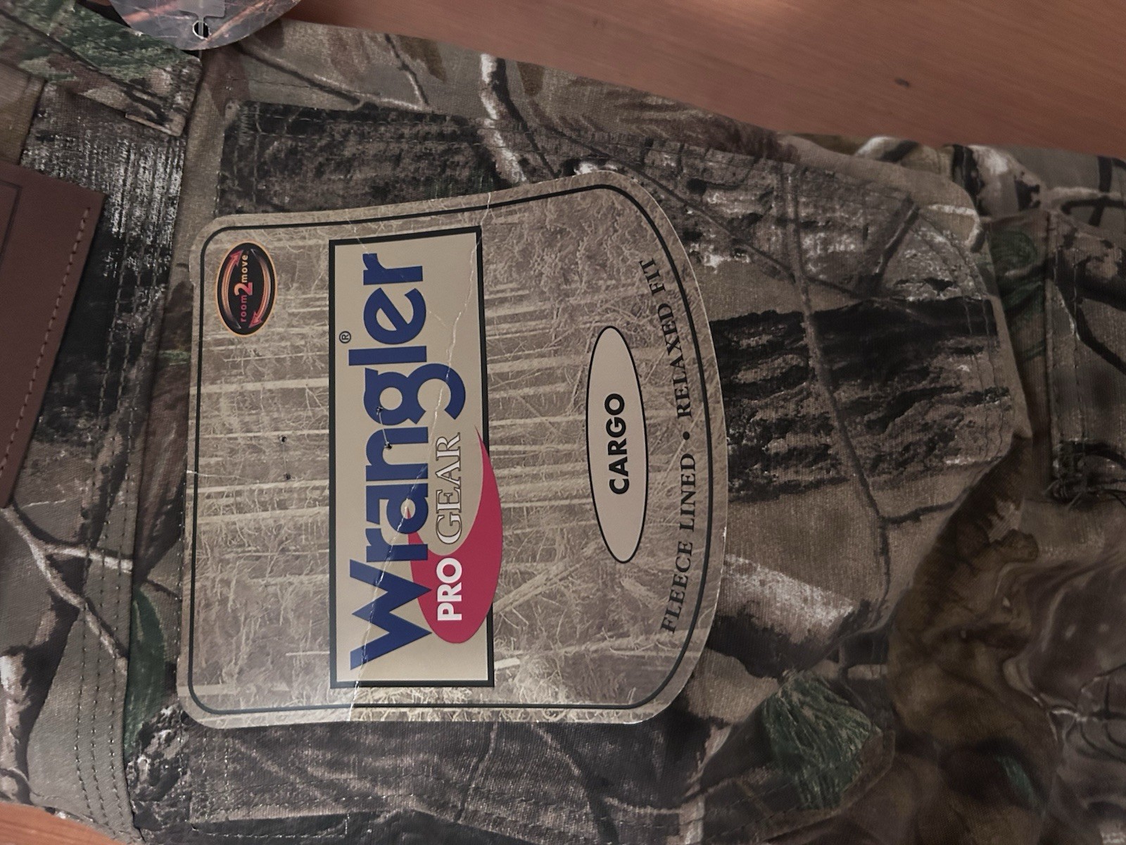 Wrangler Pro Gear Camo Cargo Pants Fleece Lined Relaxed Straight 30″ Waist