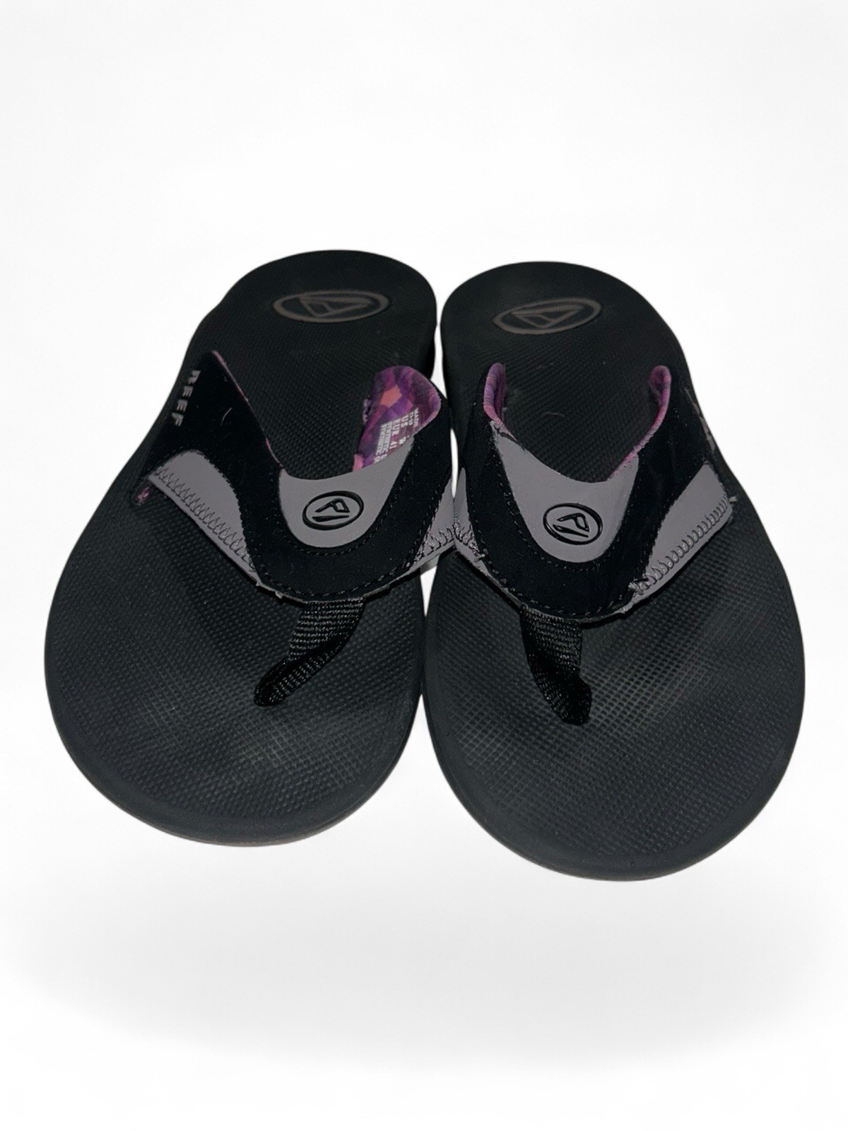 Reef Fanning Bottle Opener Sole Black Pink Flip Flops Thong Sandals Women’s 10