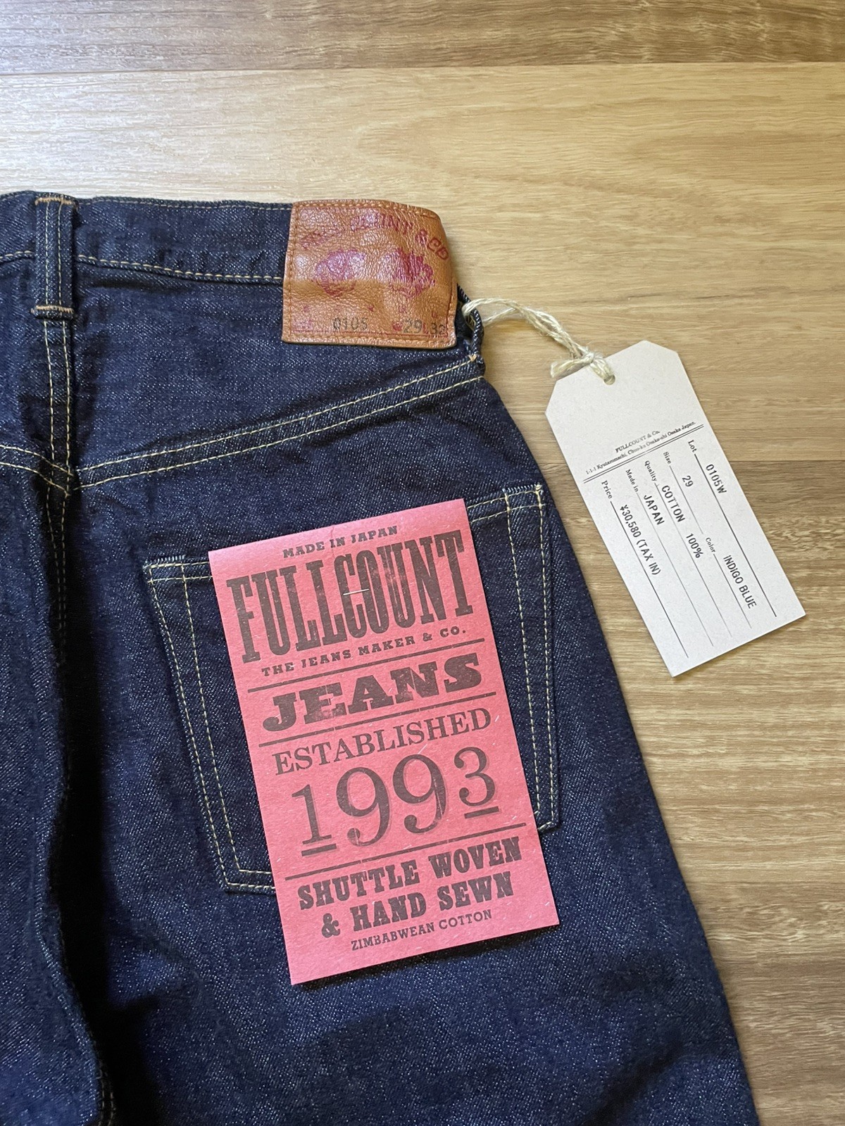 Full Count 0105W 29×32 13.7oz Original Selvedge Denim