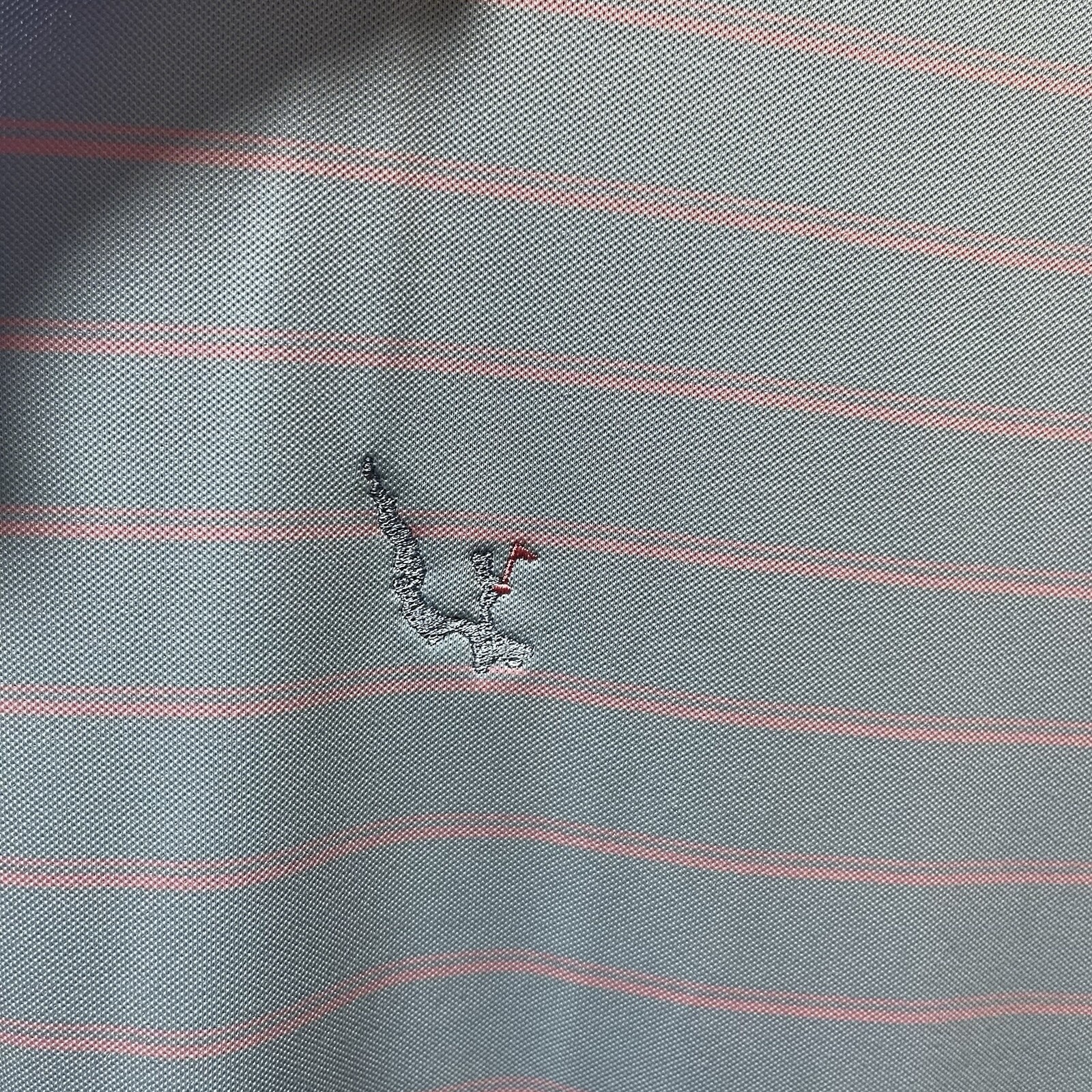 Turtleson Bowen Stripe Oxford Performance Polo Sky/Orchid Size 2XL XXL NEW
