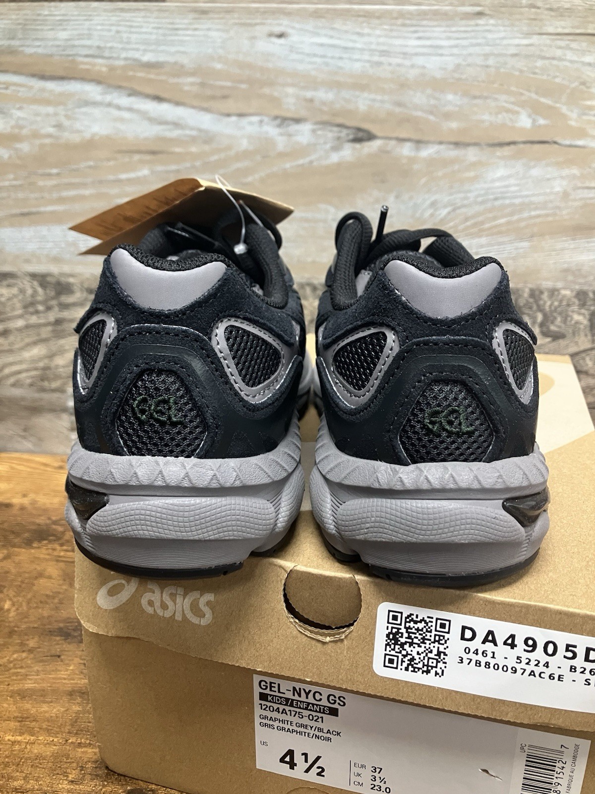 Size 4.5 – Asics Gel NYC Graphite Grey Black
