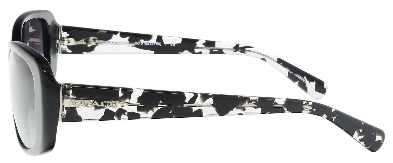 Coach Women’s HC8168 Sunglasses Black/Black Crystal Mosaic/Light Grey Gradient