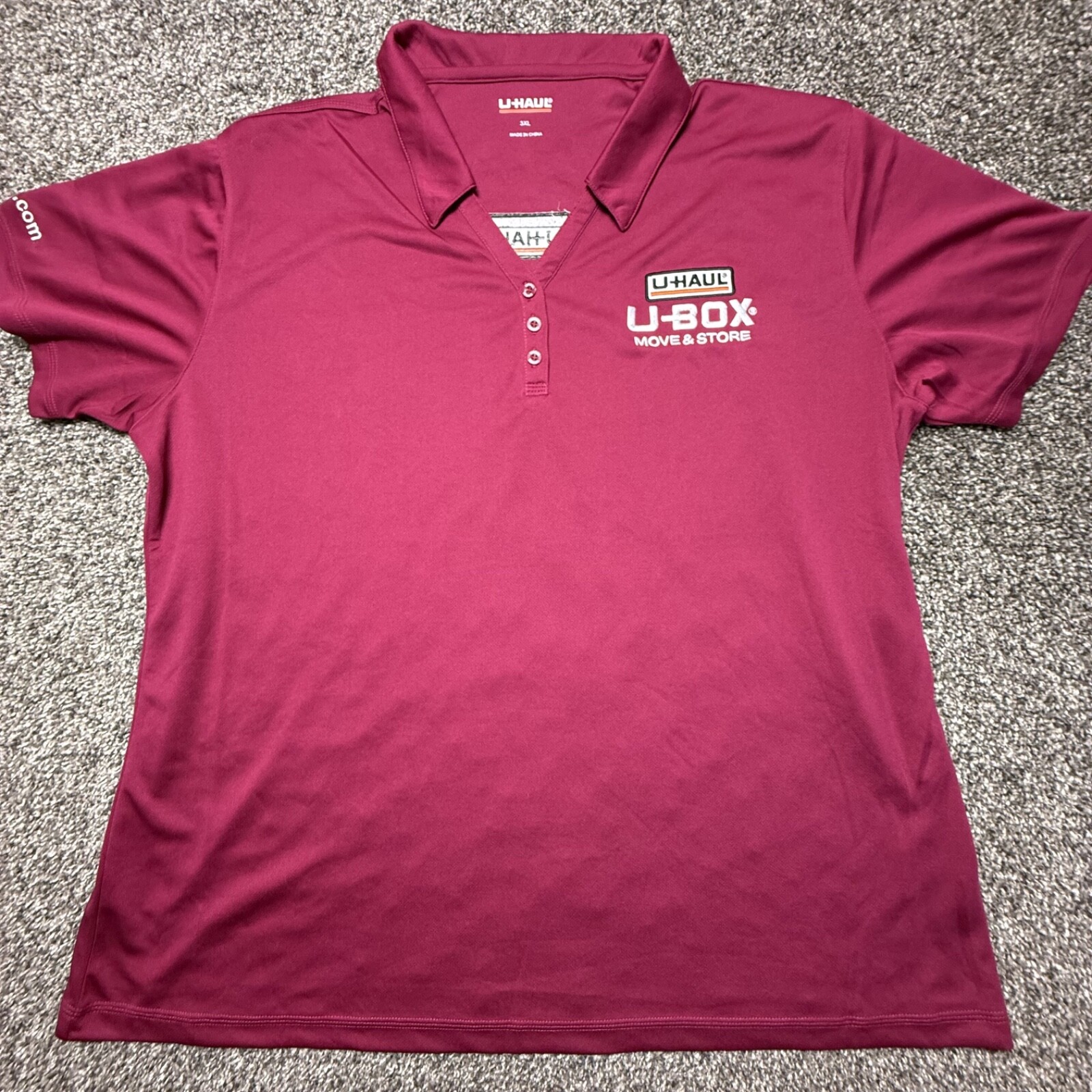 U-Haul Employee Shirt 3XL Womens Red U-Box Move & Store Y-Placket Polo Uniform