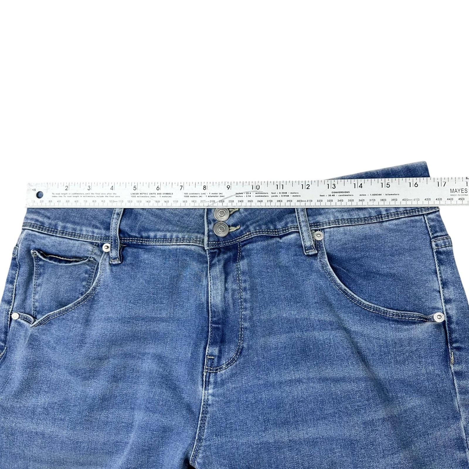 Hudson Los Angeles Beth Baby Bootcut Jeans Medium Wash Flap Pocket Size 12