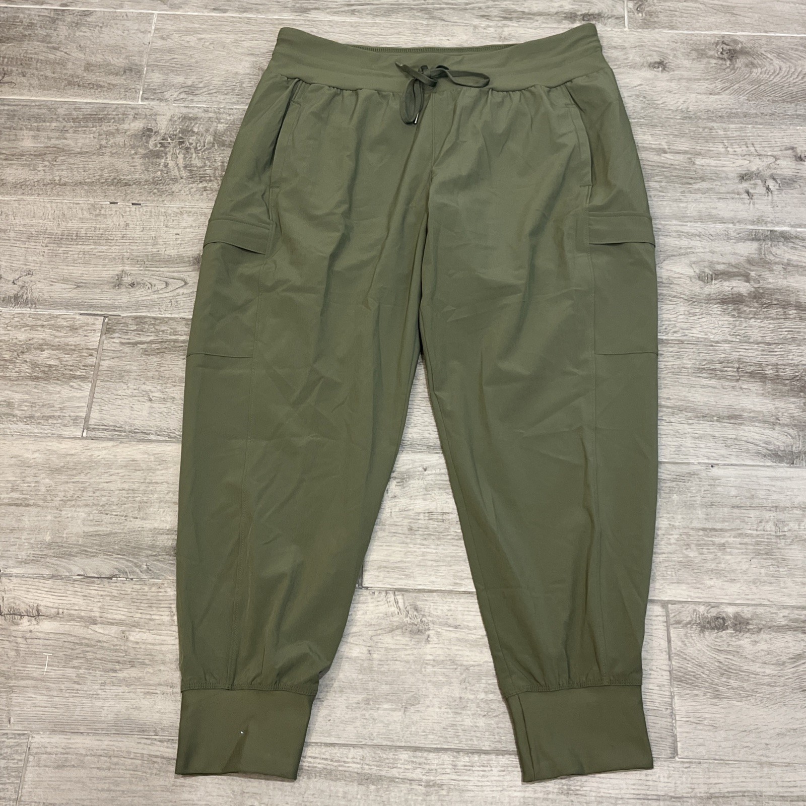 CALIA Women Journey Cargo Joggers Sage Green Stretch Active Pants WAX12189F Sz L