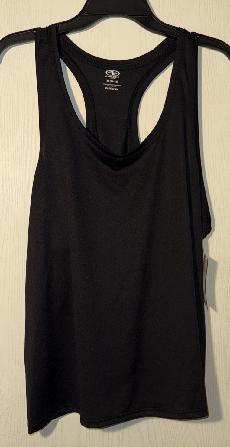 Womens Exercise Tank Athletic Works Black Pullover Top Shirt Size XL 16-18