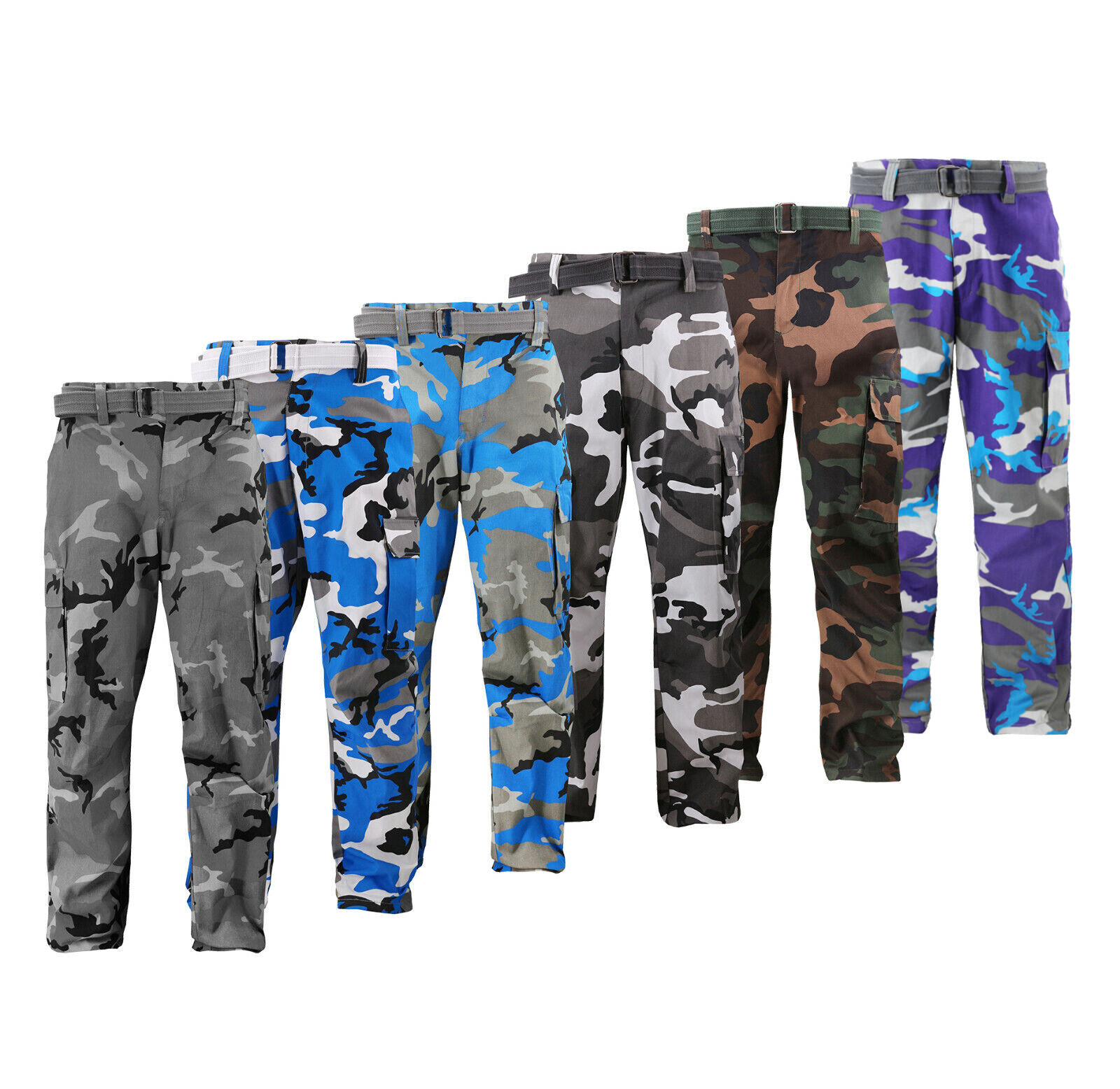 Men’s Army Camo Combat Regular Fit Twill Military Tactical Work Cargo Pants
