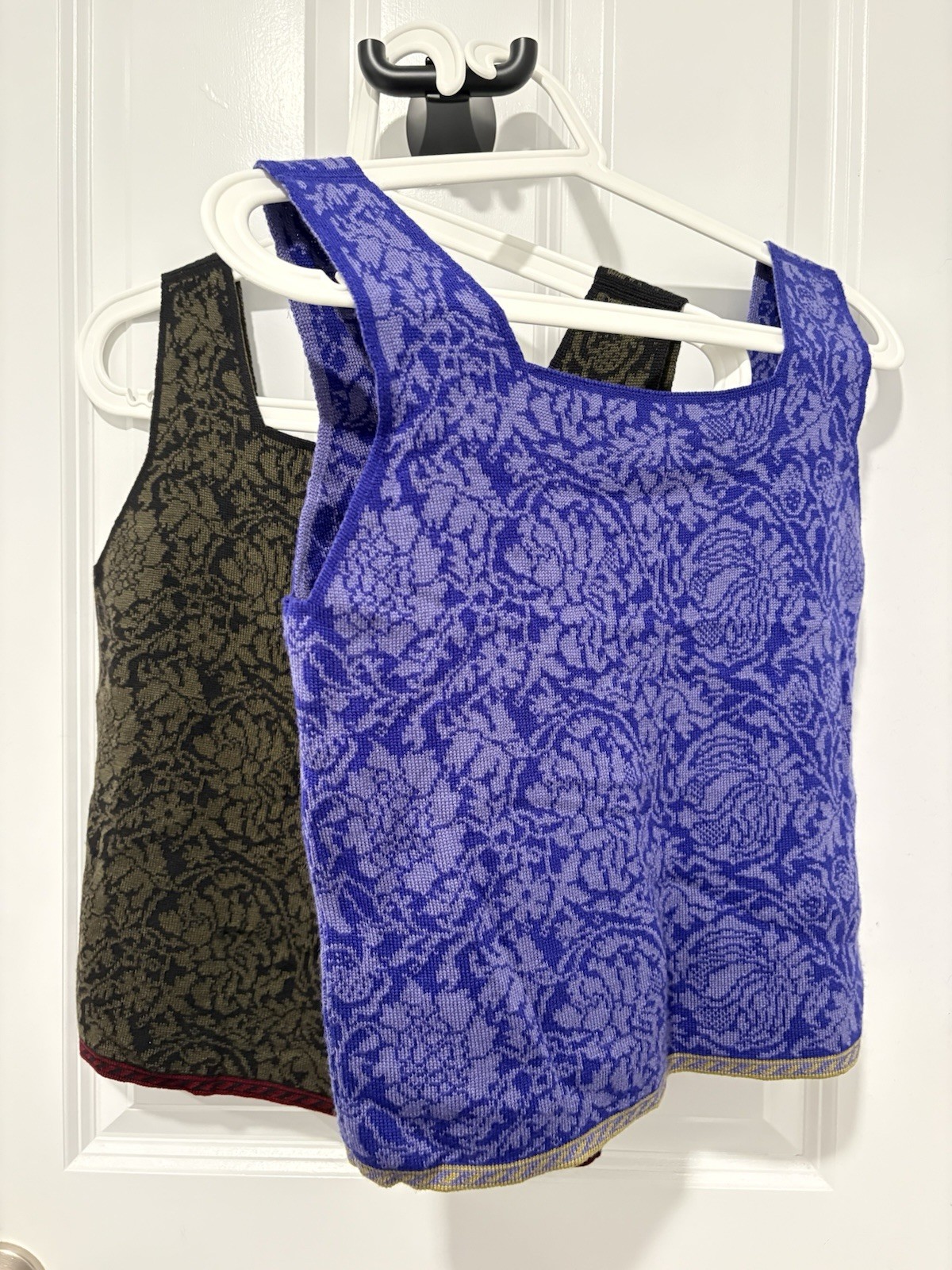 Nordic Knit Oleana Norway Tank Top 2 IN PACK. Blue Floral Top/ Brown Floral Top