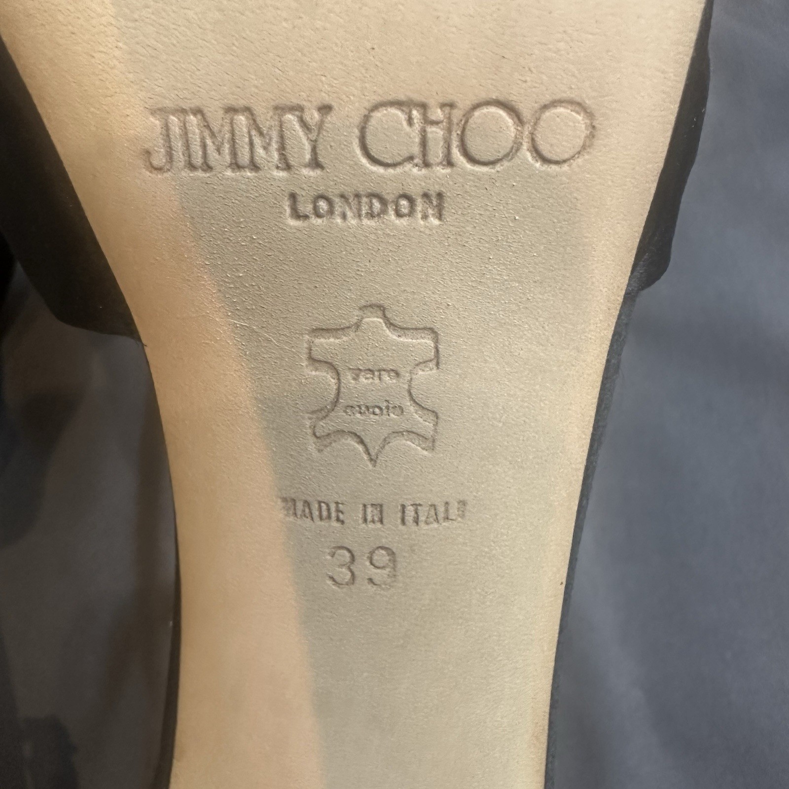 Jimmy Choo Black Satin Macy Ankle strap Sandals Shoes Size 39 US 8.5-9 New Other