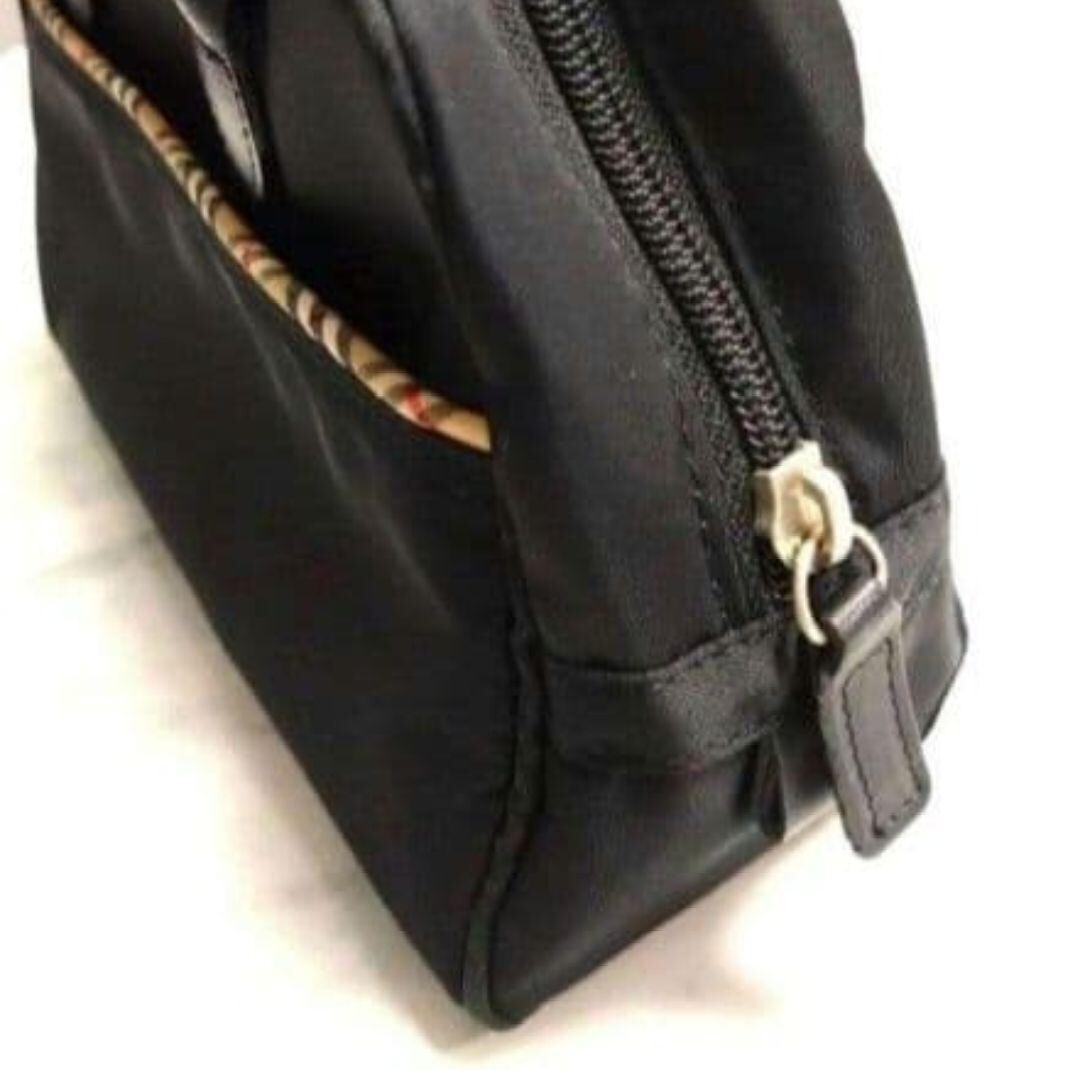 Burberry GOLF Mini Handbag Black Nova Check Women Double Handle 21.5cm