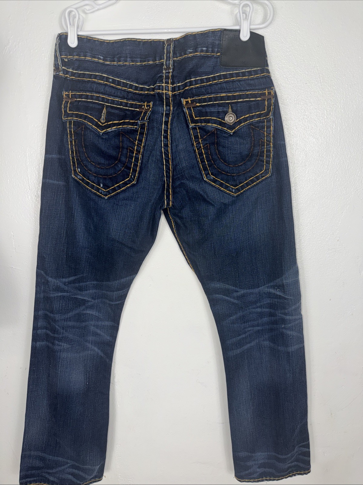 Men’s True Religion Ricky Relaxed Straight Denim Blue Jeans Men’s Size 34×32