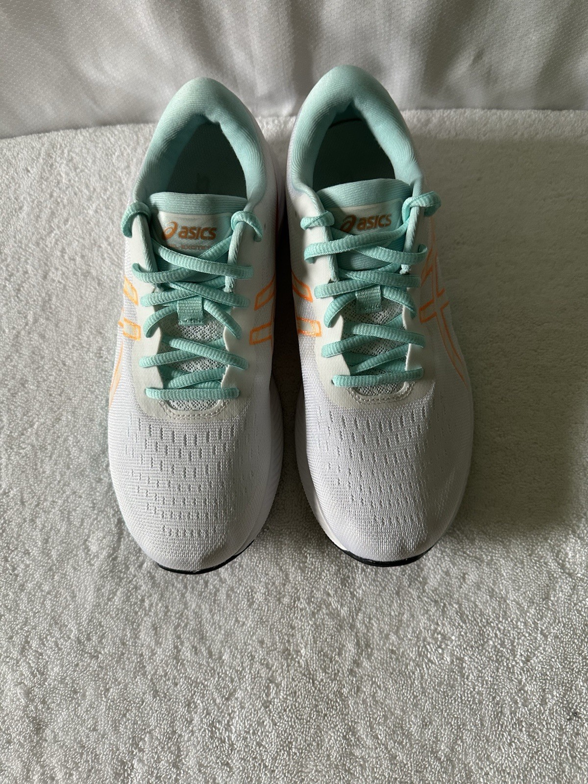 ASICS Gel Excite 9 Running Shoes White Mint Orange Women’s Size 8.5 EUC