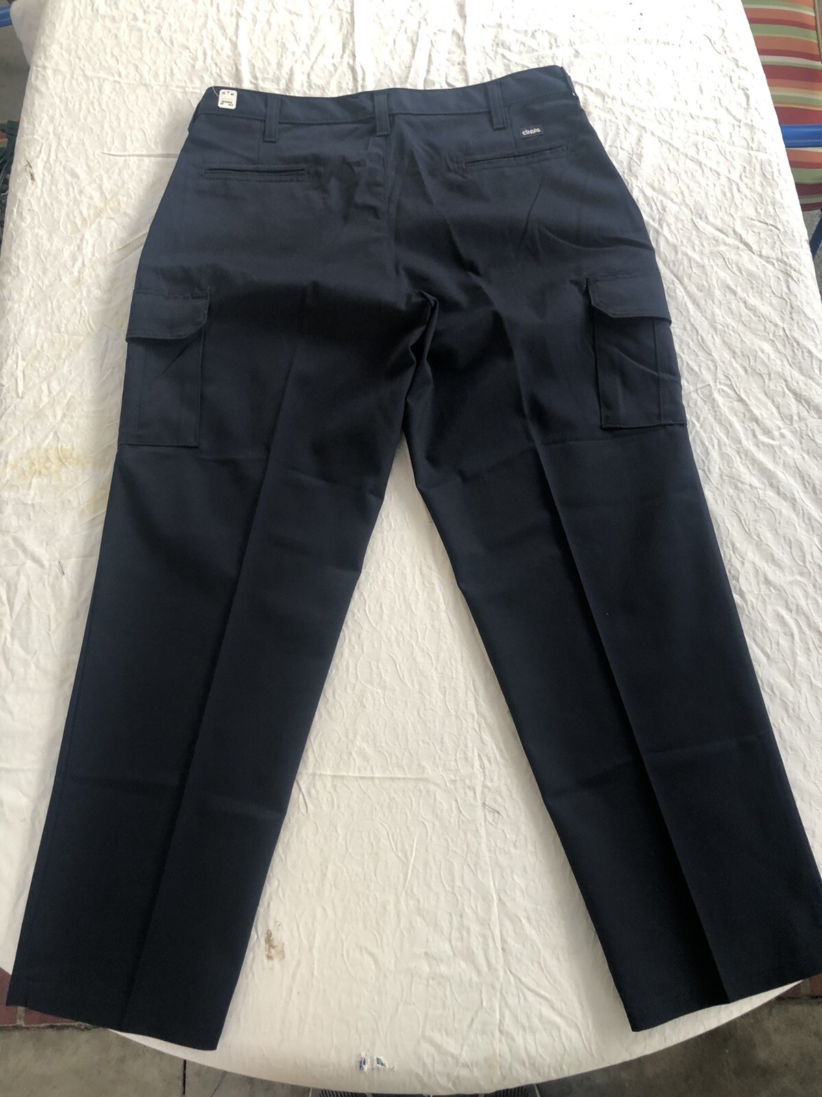 Lot 2 Cintas Comfort Flex Navy Blue Cargo Work Pants 32×32 #270-20 Relaxed Fit
