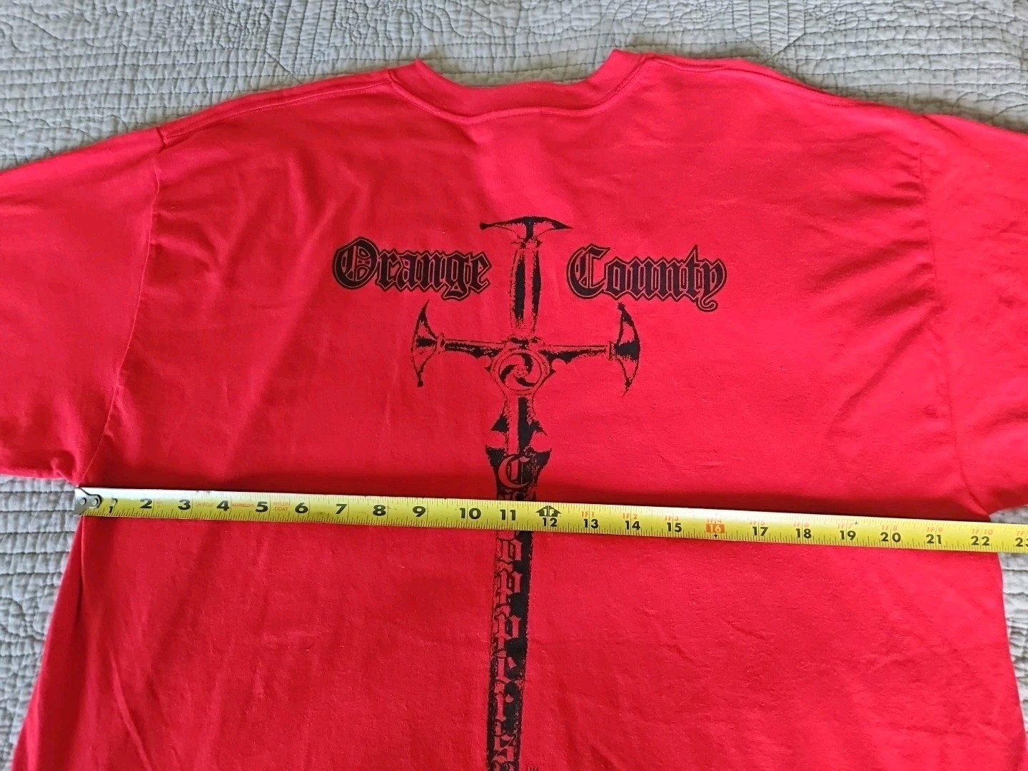 Vintage Y2K Red Shirt Mens XL Orange County Choppers Sword Motorcycle Biker Logo