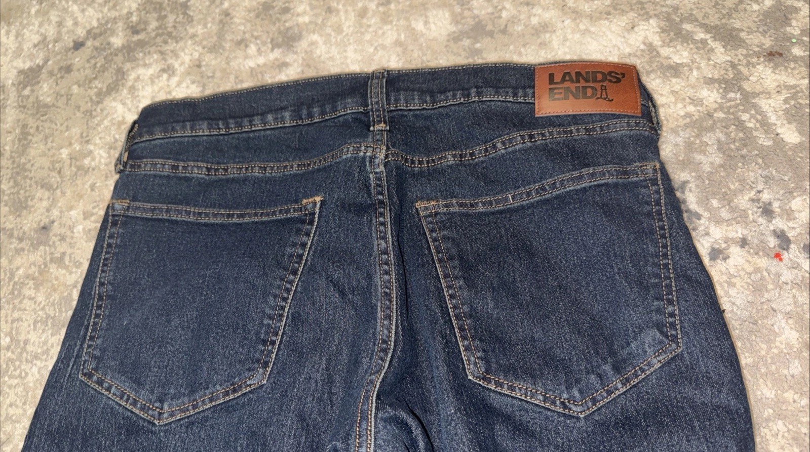 Lands’ End Mens Flannel Lined Stretch Denim Jeans 32 X 30 New