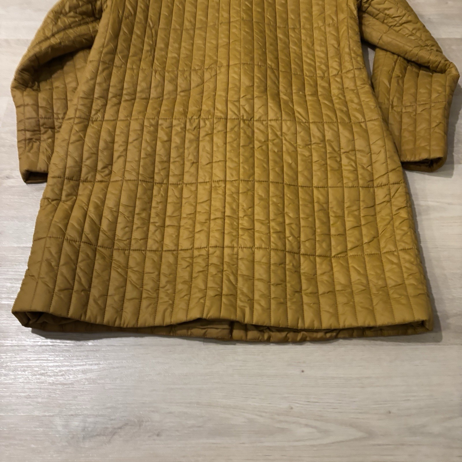 Eileen Fisher Puffer Jacket Women’s Small Brown Full Zip Snap Button Winter*