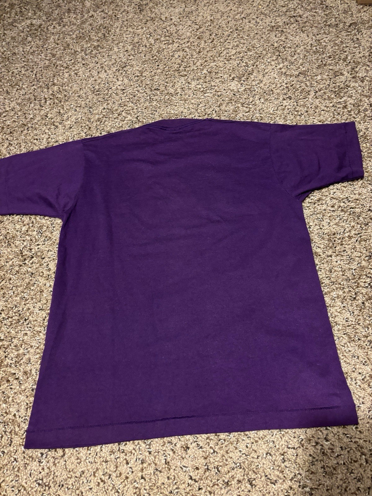 Vintage 90s Single Stitch Purple Screen Stars Best Heart Graphic T Shirt USA L