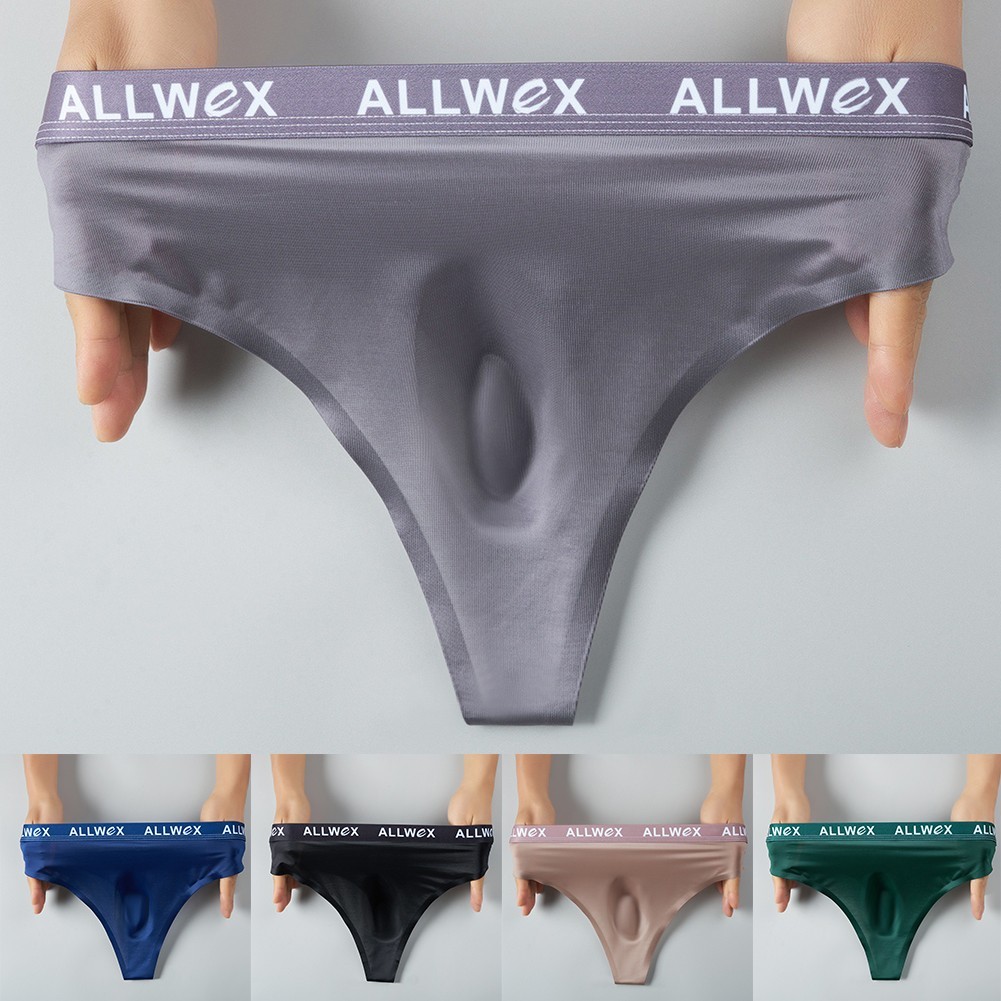 Men Ice Silk Smooth Underwear Bulge Pouch Seamless Knickers G-string Thongs New