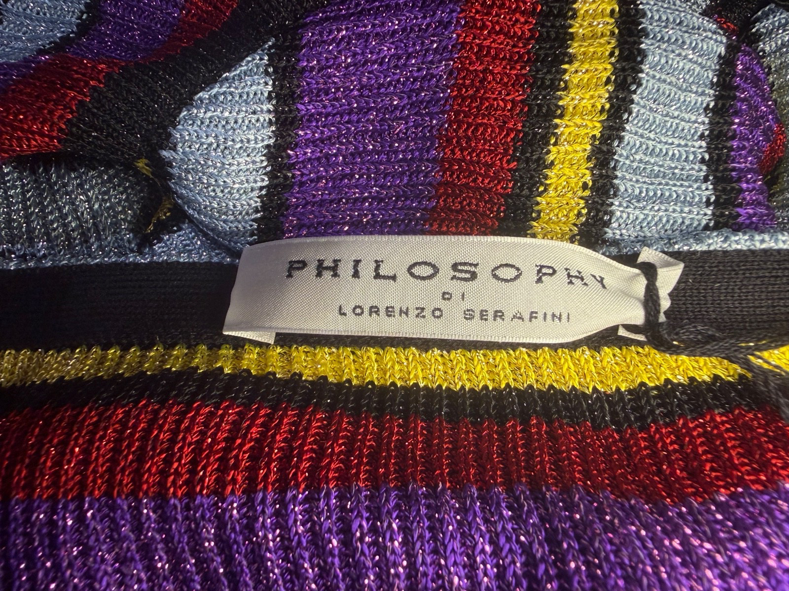 Philosophy Di Lorenzo Serafini METALLIC One Shoulder Sweater SIZE IT40 US4, NWT