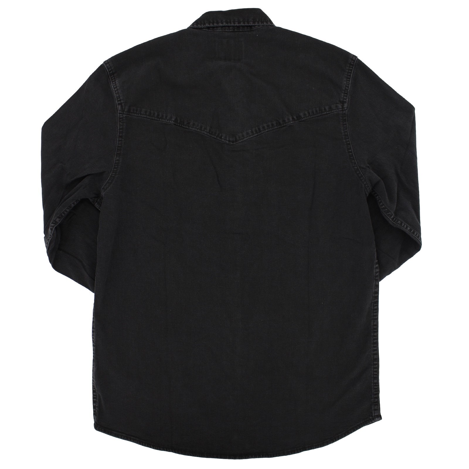 Wrangler Western Denim Button Up, Long Sleeve Button Up, Front Pockets, Black