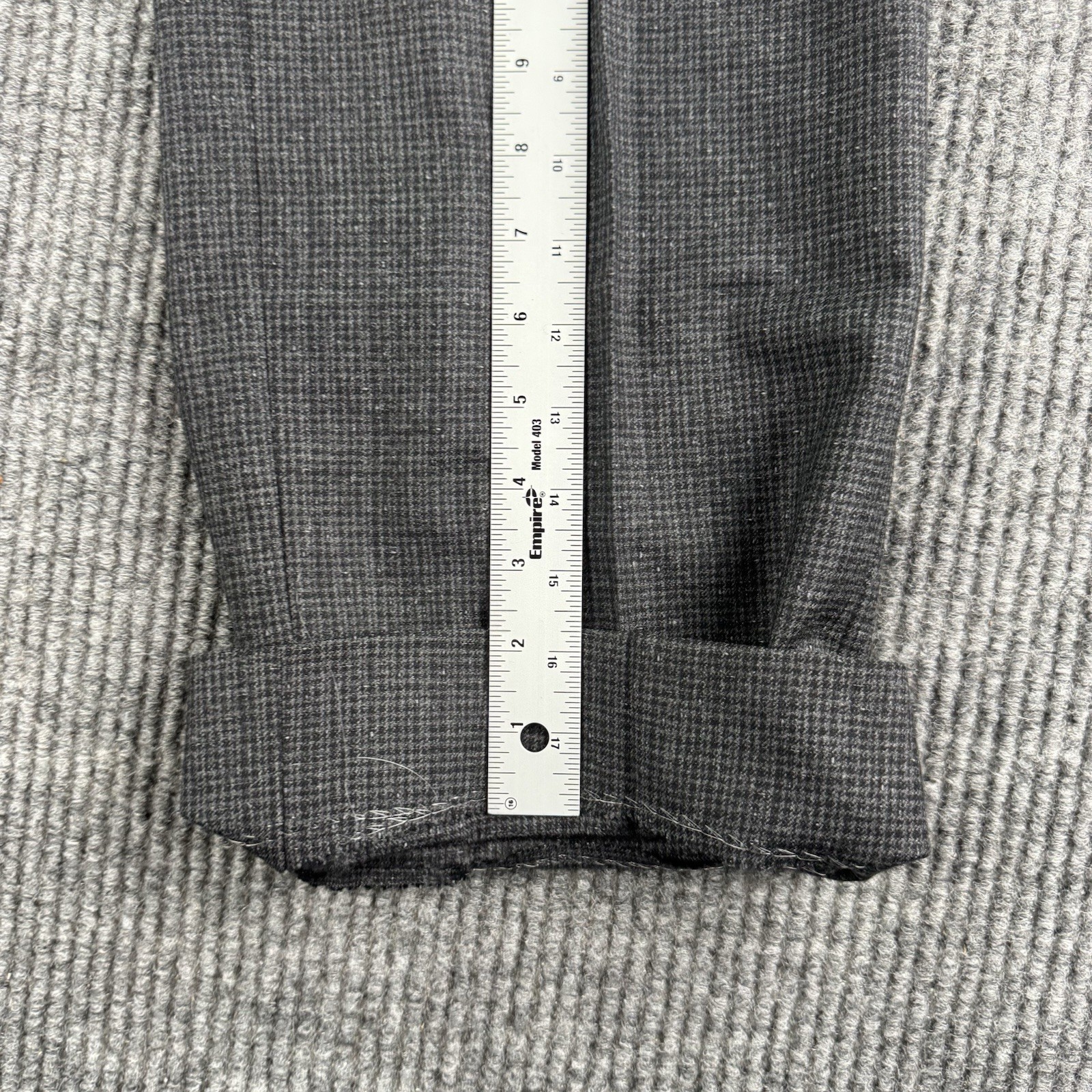 Vintage Pierre Cardin Suit 40 Gray Wool Nailhead Double Breasted Pleated 28×30