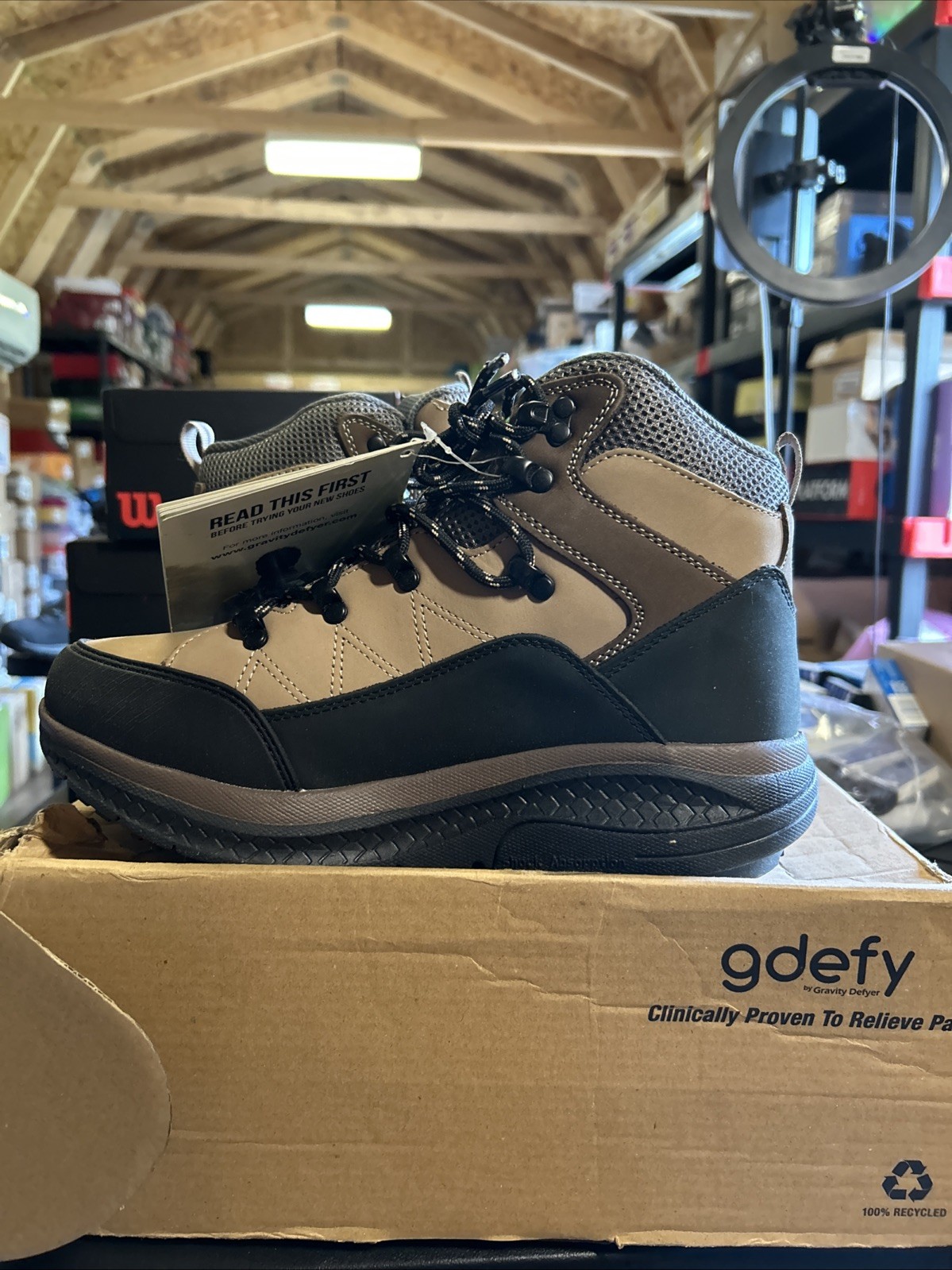 Gravity Defyer G-DEFY Sierra Waterproof Hiking Boots Men’s Size 8 Brown Leathe