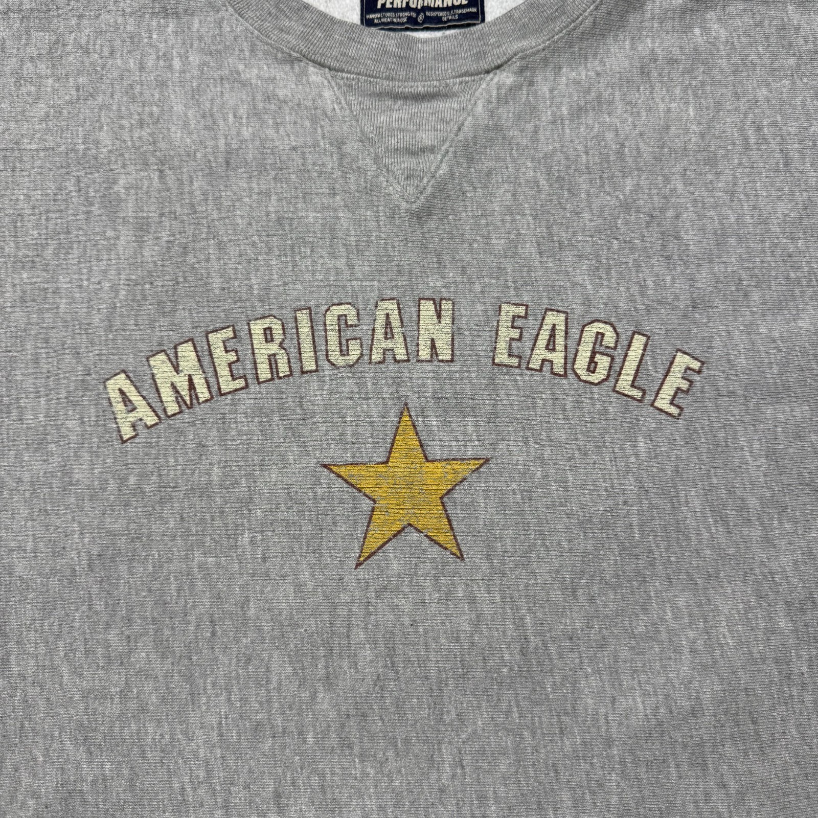 Vintage 90s Y2K American Eagle Star Spellout Heather Pullover Sweatshirt – Large