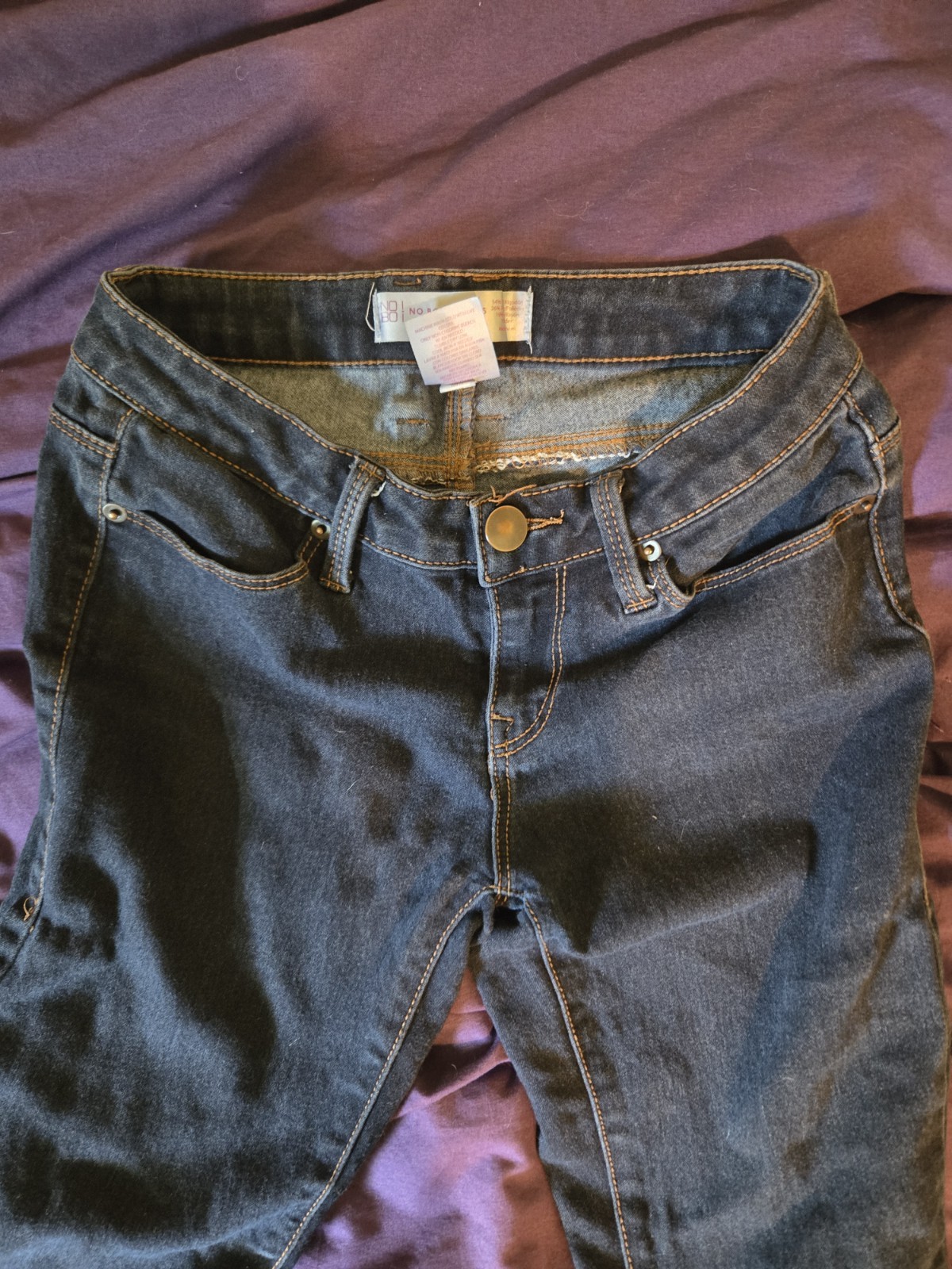 No Boundaries Juniors Dark Wash Blue Skinny Slim Fit Stretch 5-Pocket Jeans