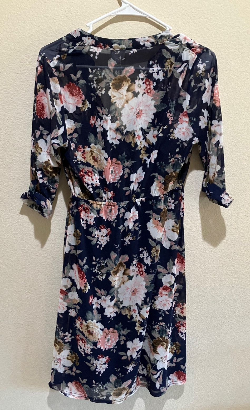 Siren Lily Maternity Floral Layered Dress Navy Pink Boho Cottagecore Size S