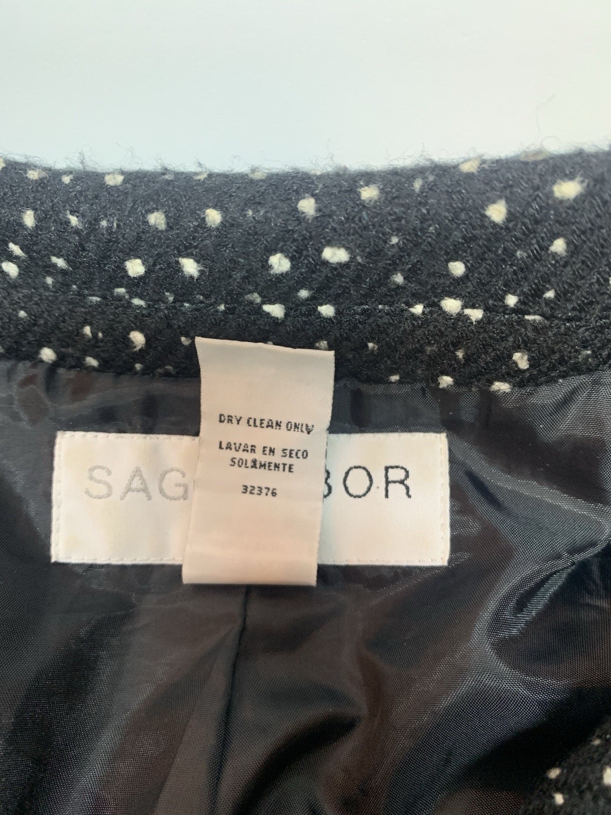 Sag Harbor Womans 2-Button Black tweed Blazer-Organza Frayed Trim-Size 22W(C11)