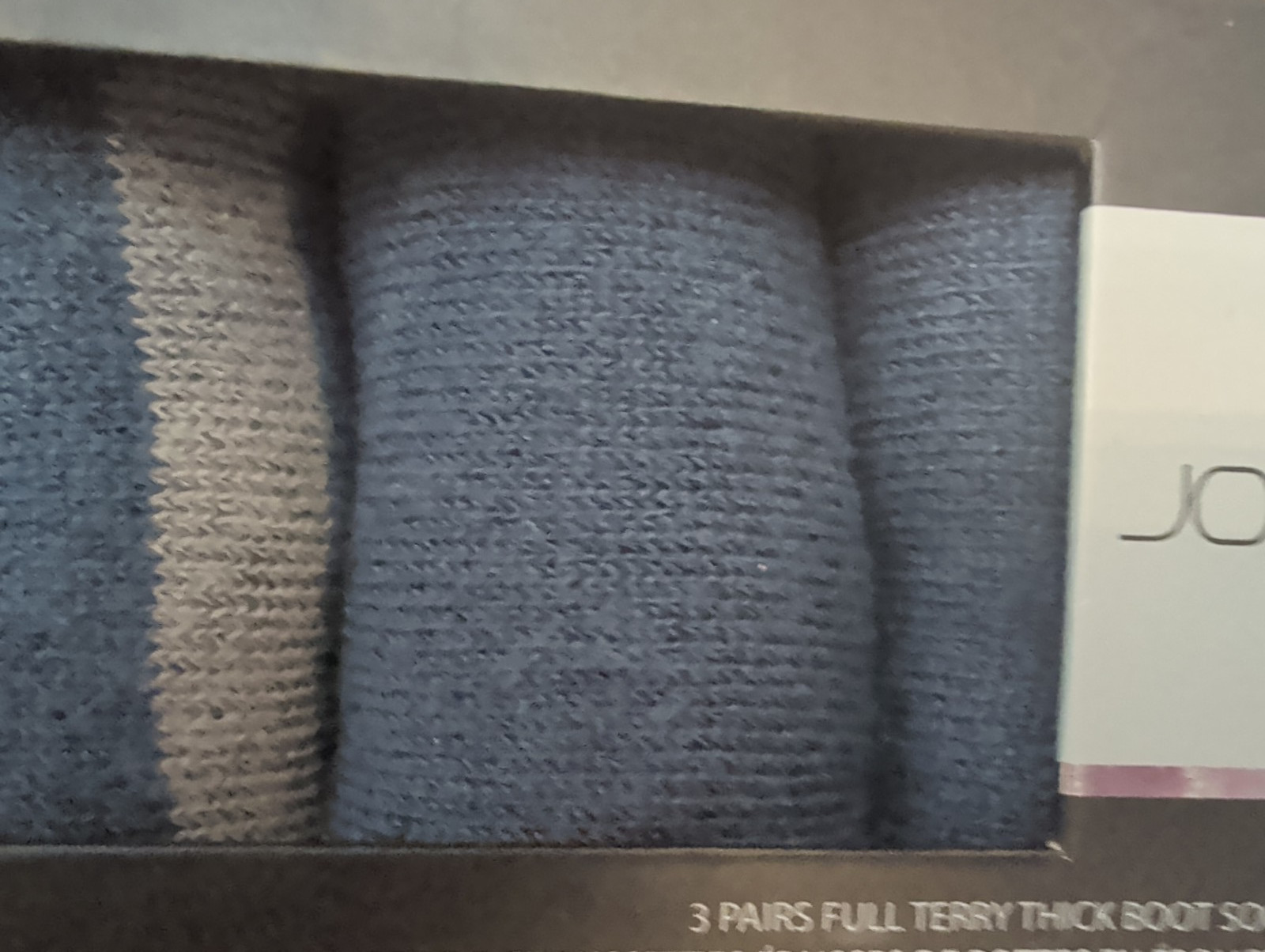 Joes Jeans Mens 3 Pairs Assorted Blue Colors Full Terry Thick Boot Socks Box Set