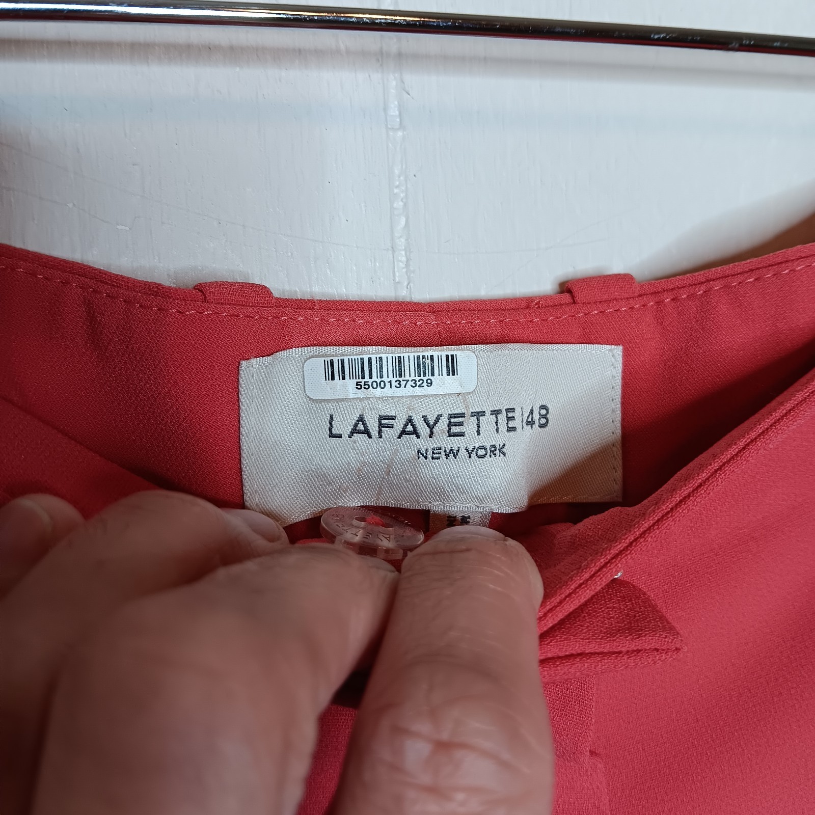 Lafayette 148 New York Suit Set Blazer 10 Pants 8 Coral 2 Piece Career Luxury