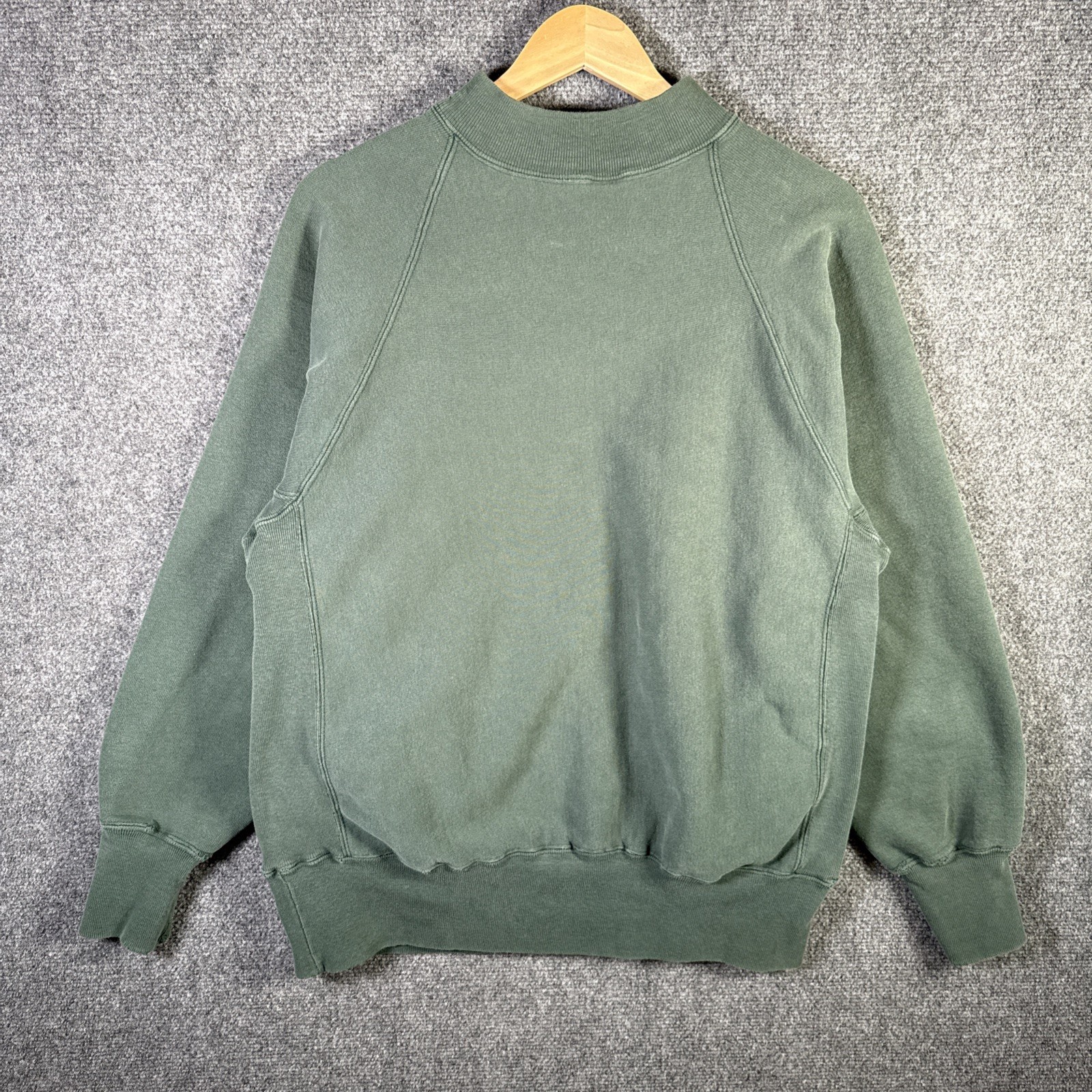 Vintage Champion Reverse Weave Sweatshirt Large Green 90s Side Pockets Gusset