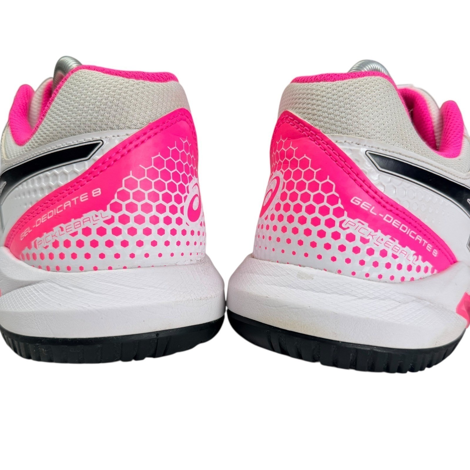 ASICS Gel Dedicate 8 Pickleball Sneakers Women 10 White Pink Athletic Shoes