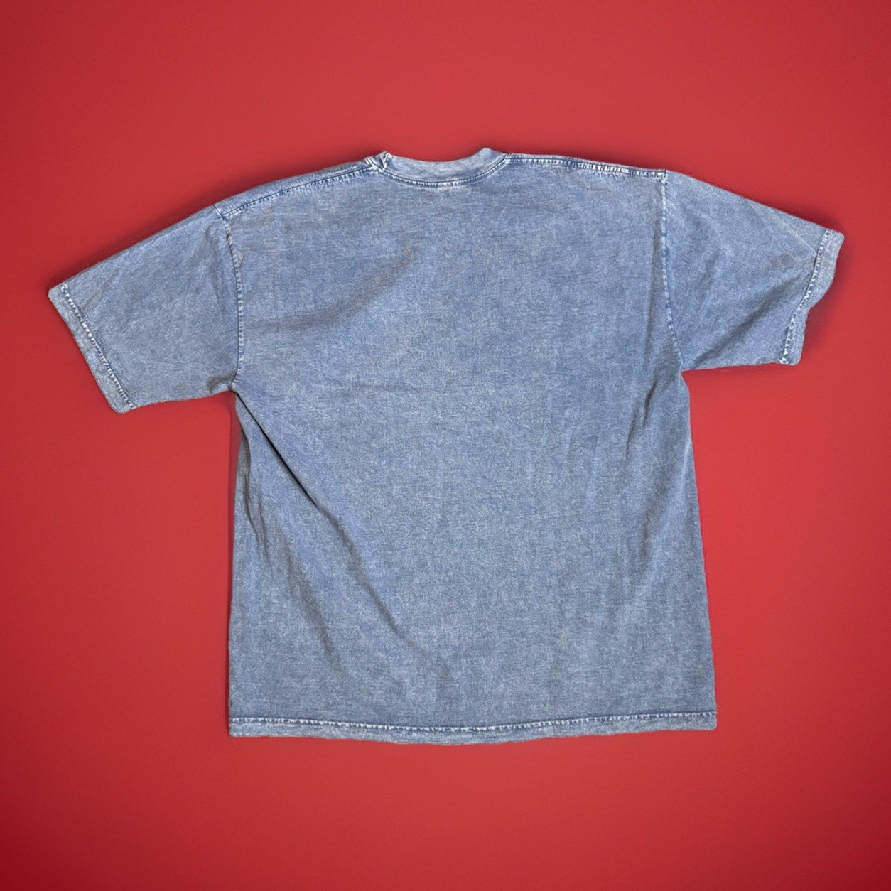 Hand Airbrushed Los Angeles Apparel Garment Dyed Blue Crewneck T-Shirt Men’s XL