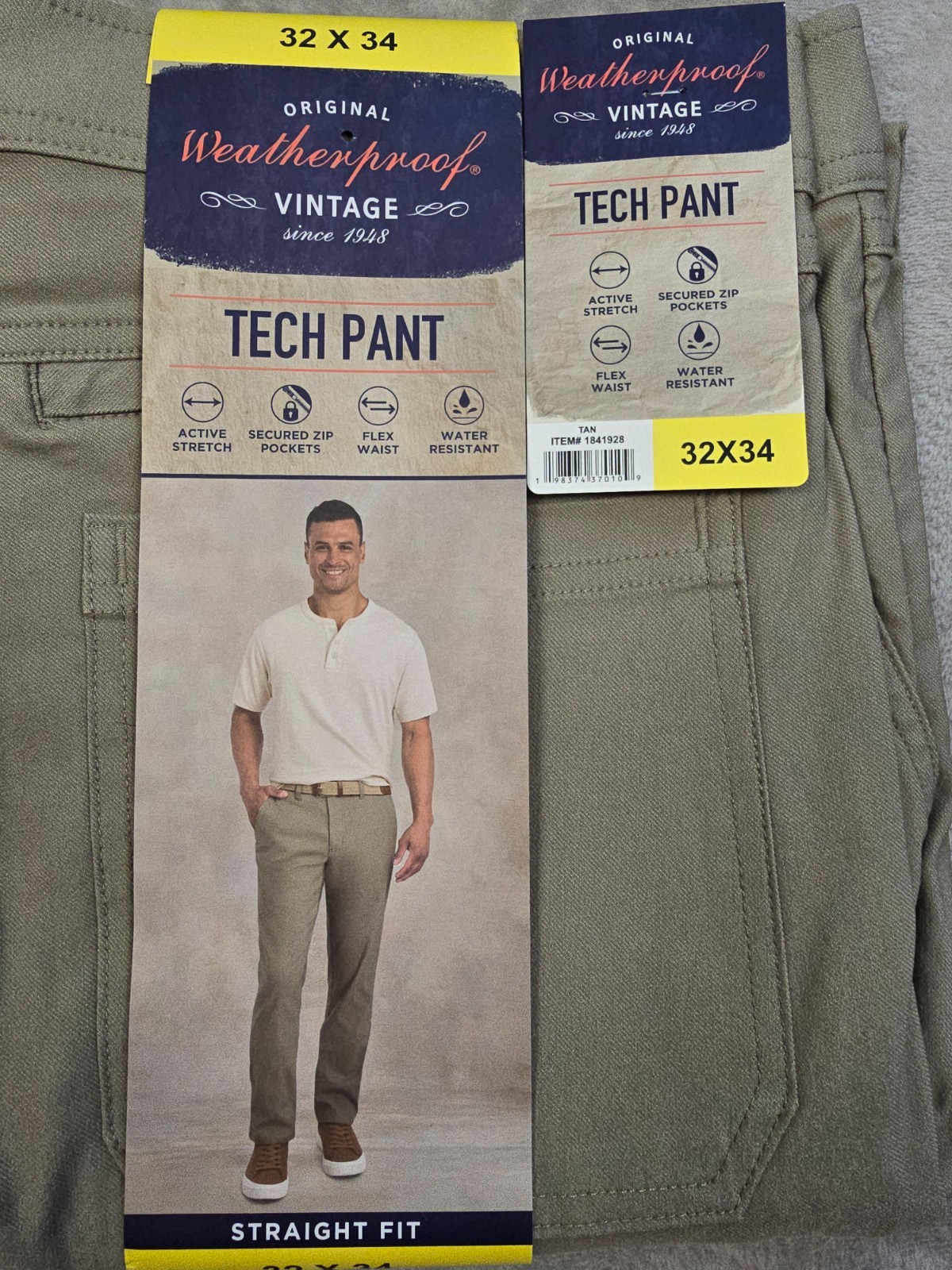 Weatherproof Vintage Tech Pants Mens Straight Fit Stretch Flex Pick Size Color