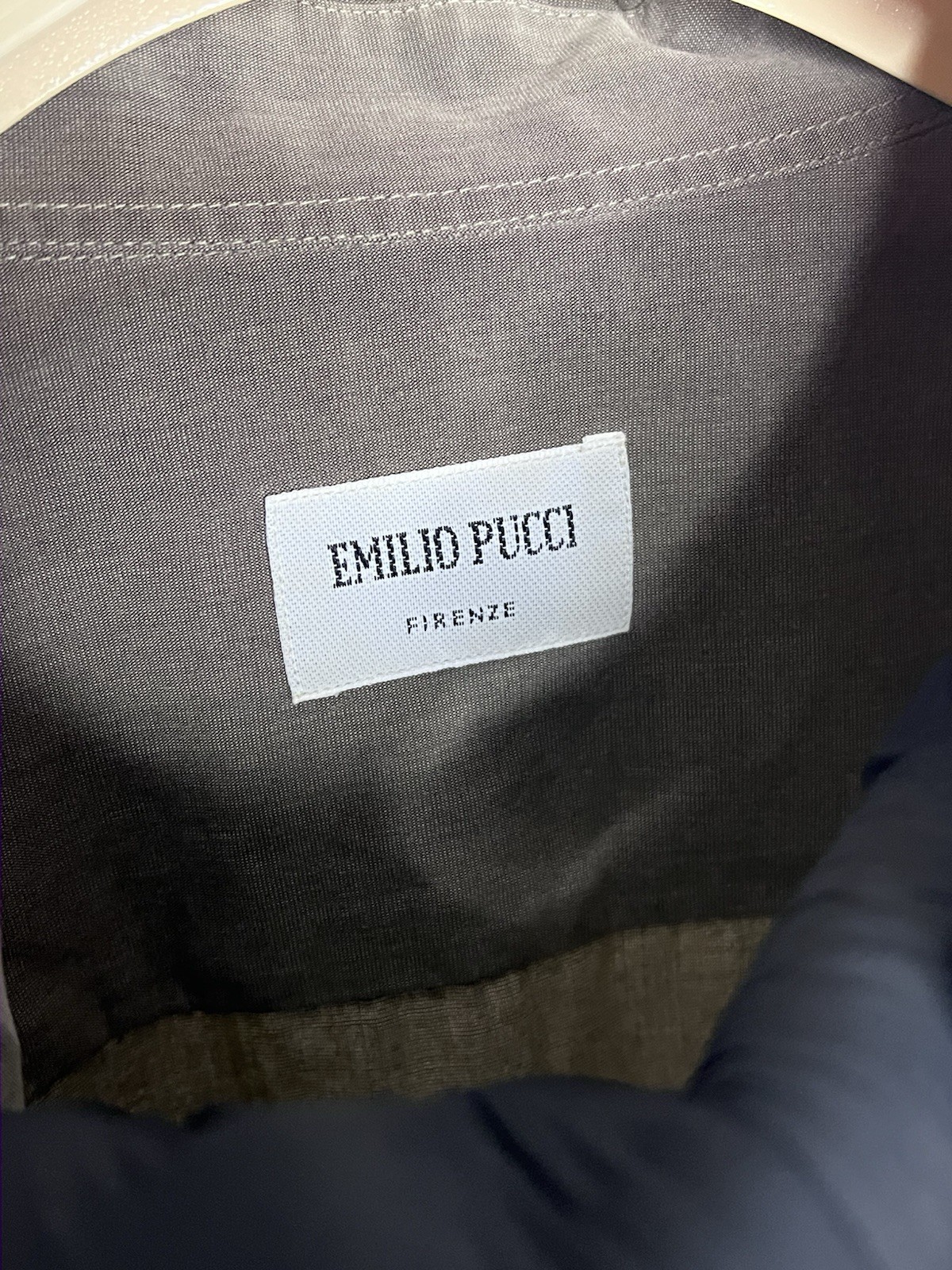 1990s Emilio Pucci Firenze Beige Mens Button Up Shirt Rare Unique