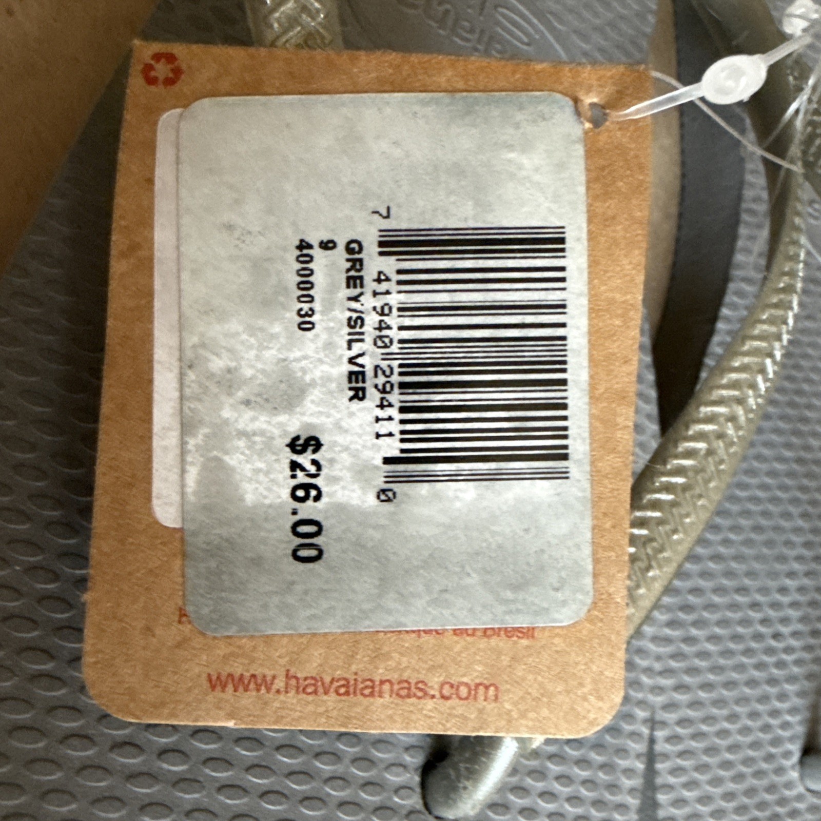 Havaianas Slim Grey Silver Flip Flops EU 41/42 – New