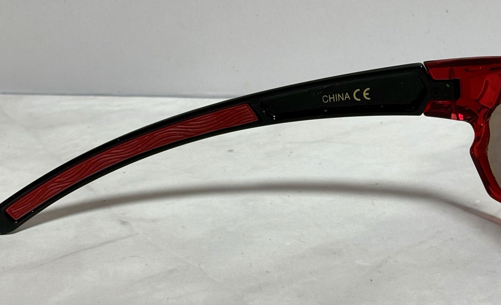 XLoop 8X3631 Black/Red Wrap Sunglasses Plastic Frames Mirror Lenses For Men READ