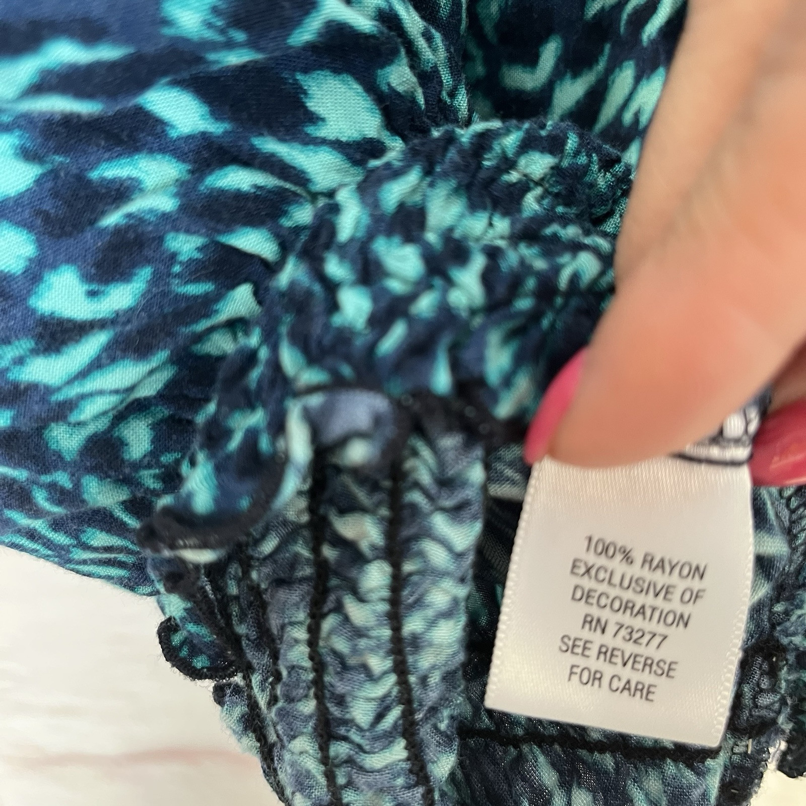 Women’s Apt 9 Size L Top Shirt Blouse Teal Green Flutter Sleeve Boho Casual