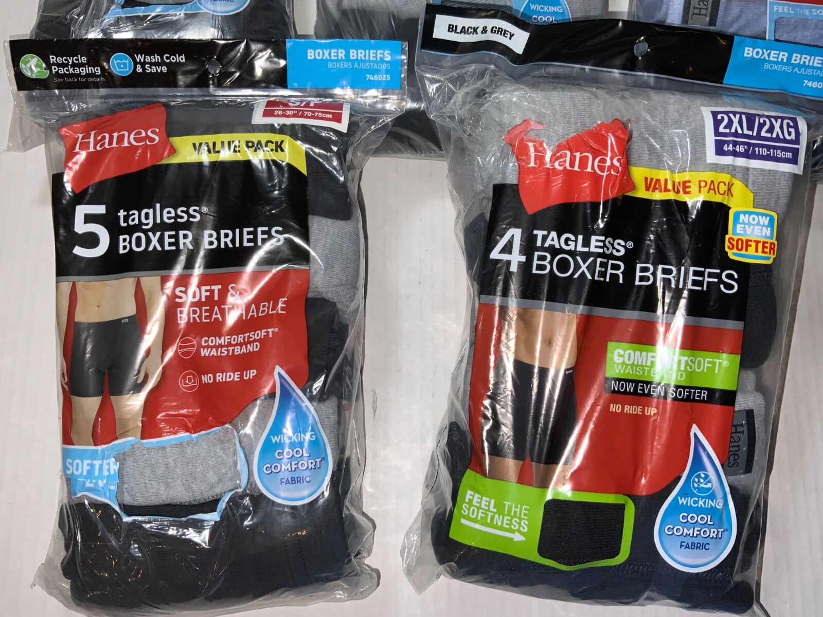 Hanes COVERED BAND SMALL XL Cool Comfort Tagless Boxer Briefs wicking 4-5 pr