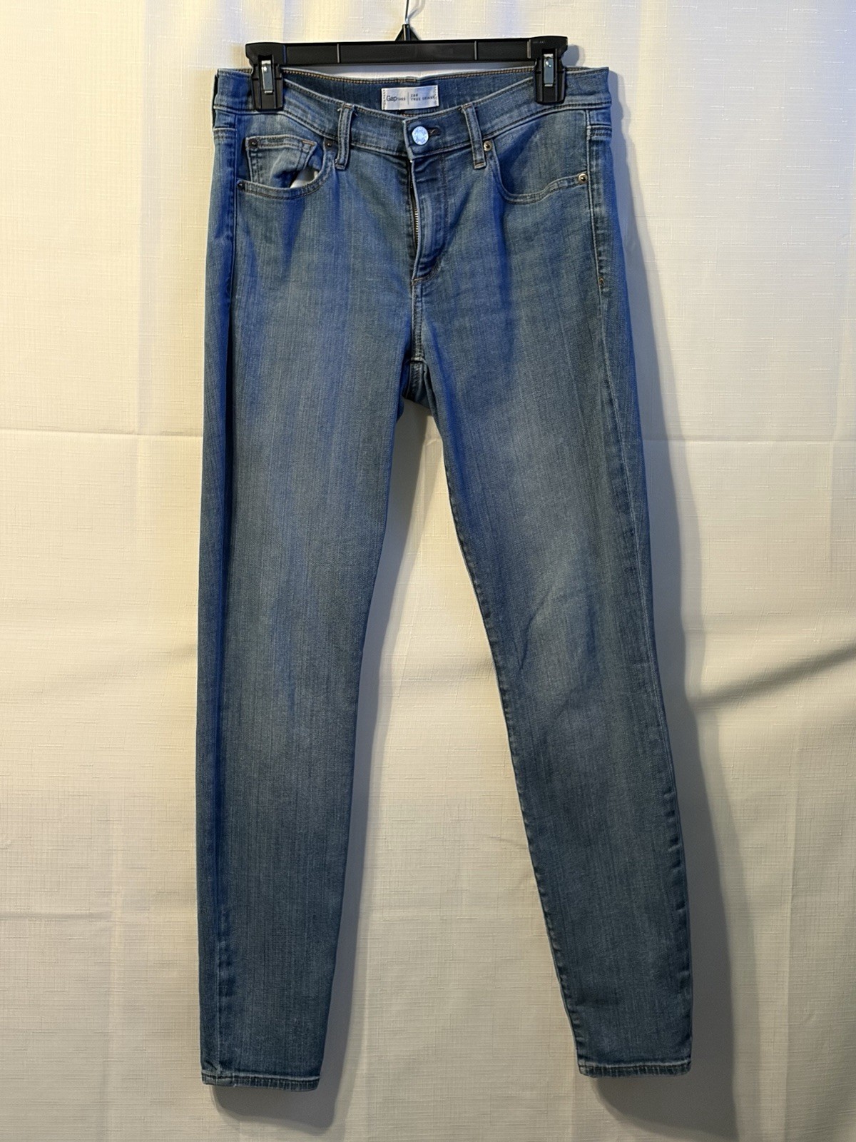 Gap 1969 Women’s Skinny Jeans Blue Medium Wash Mid Rise 5-Pocket Zip Button