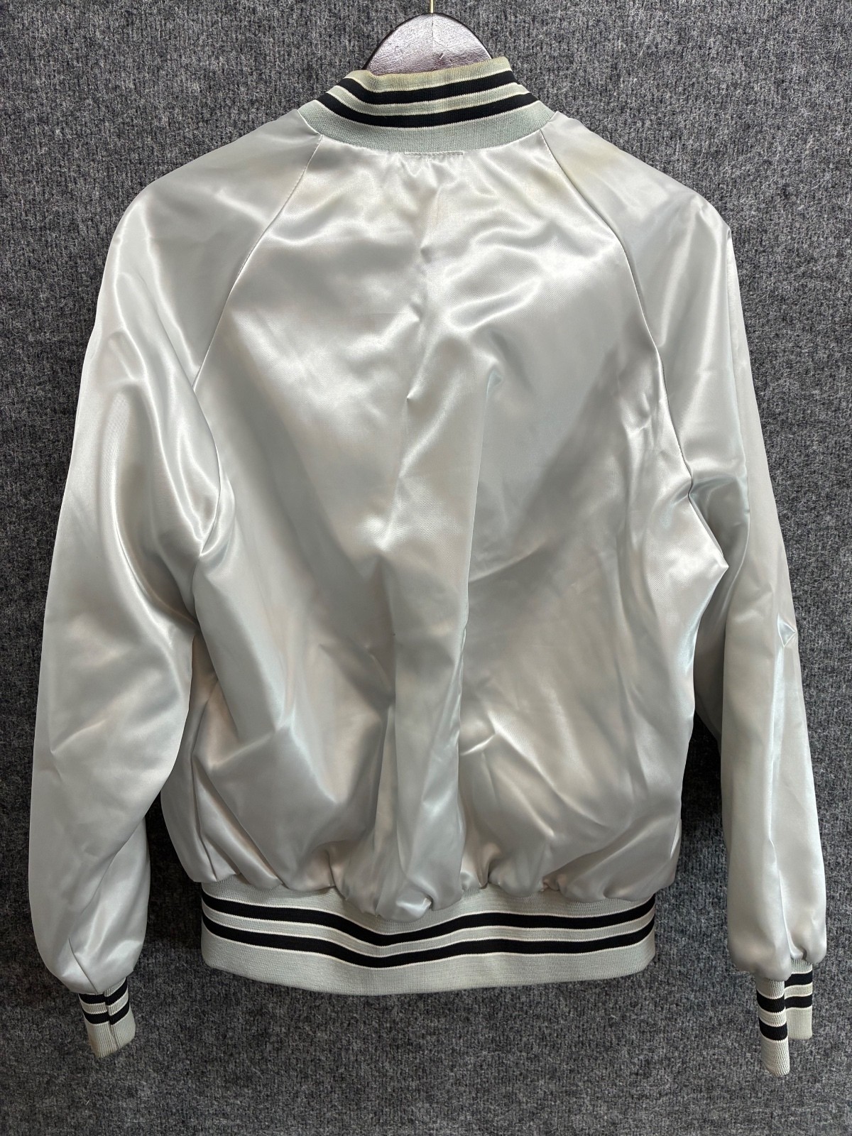 Vintage Sports Master Ormet Safety Award Satin Bomber Jacket Large