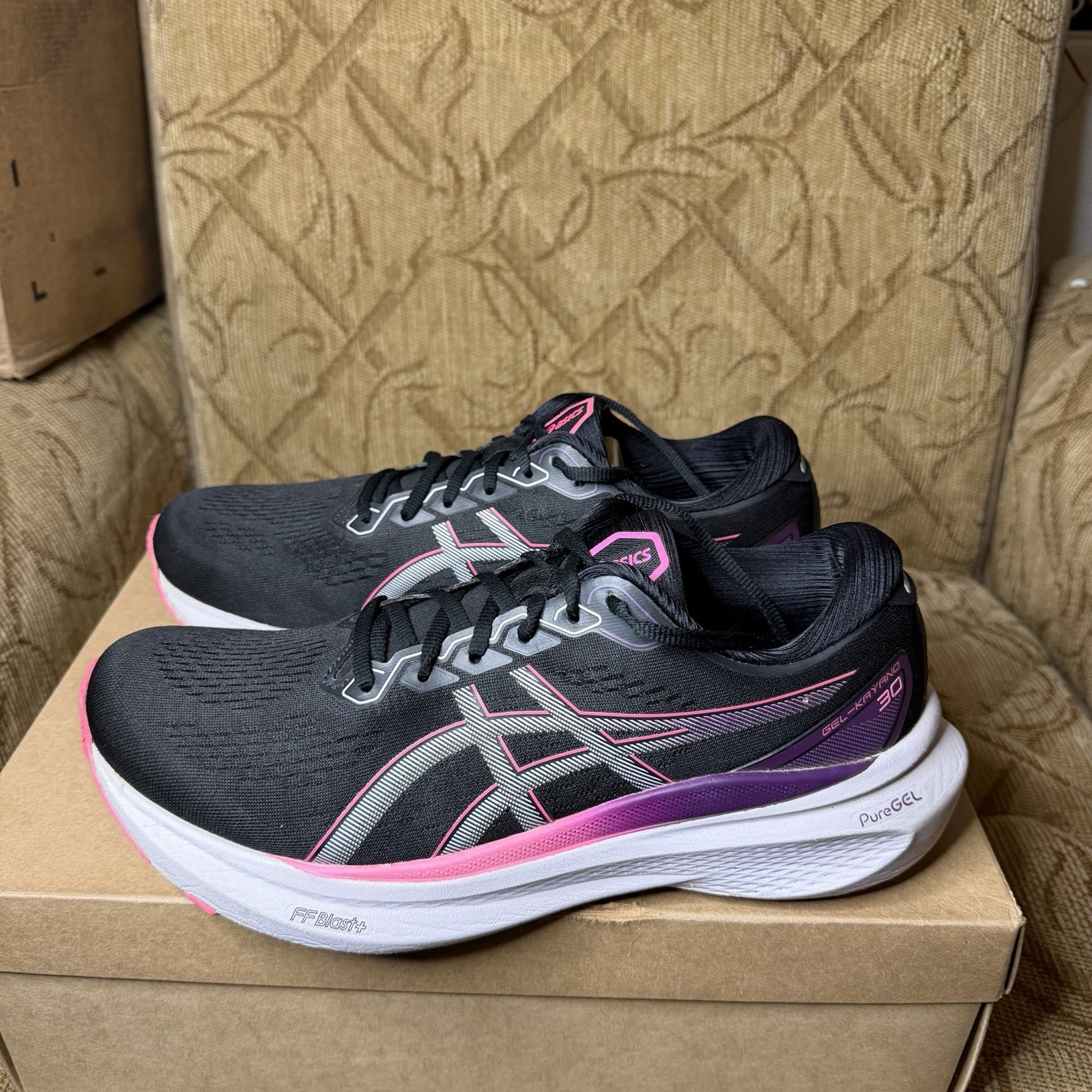 ASICS Gel Kayano 30 Black Lilac Pink Size 10.5 Women’ Running Shoes 1012B357-004