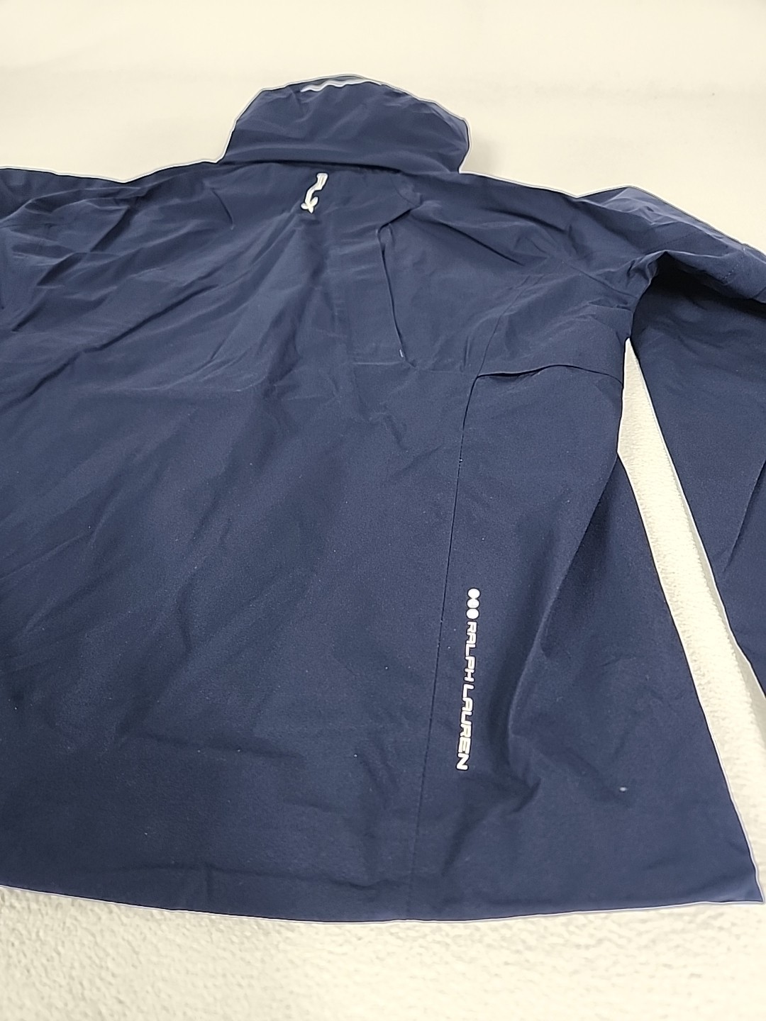 Ralph Lauren RLX Waterproof Hooded Golf Jacket Women’s M Navy Blue Raglan $398-