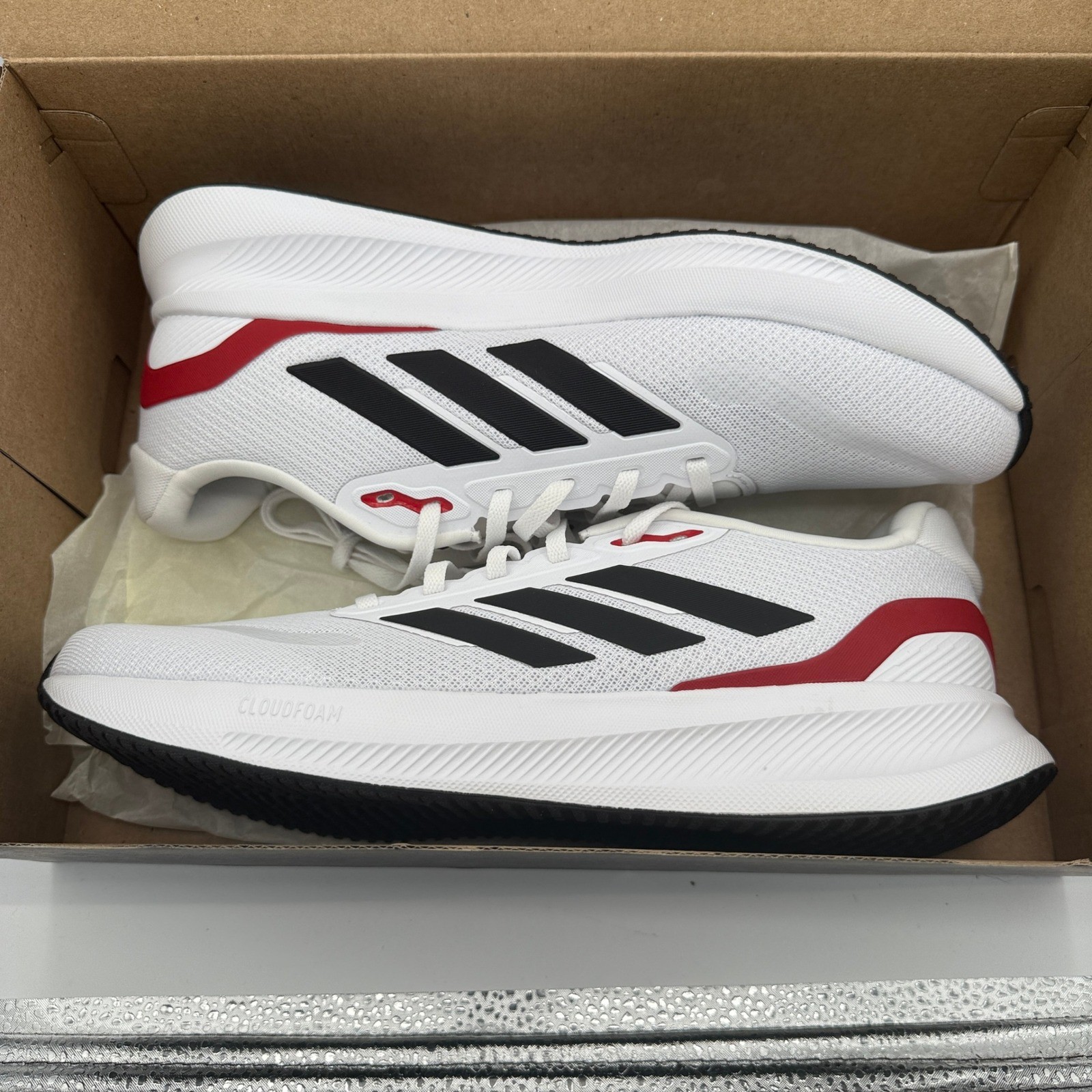 Adidas Runfalcon 5 Running Shoes Mens Cloudfoam White Black Red 11 IE8818